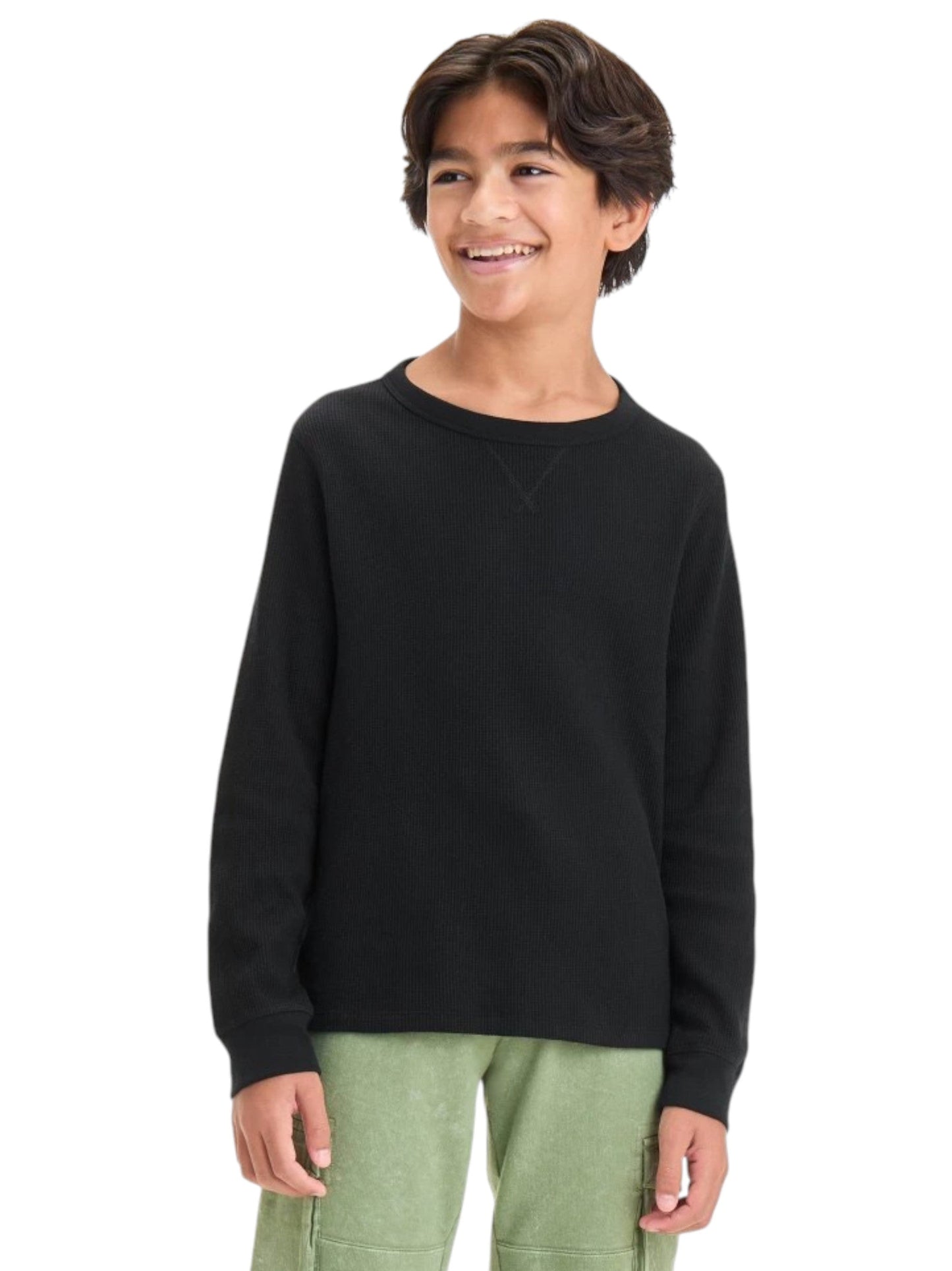 Kids Boy's Plain Solid Top,Black