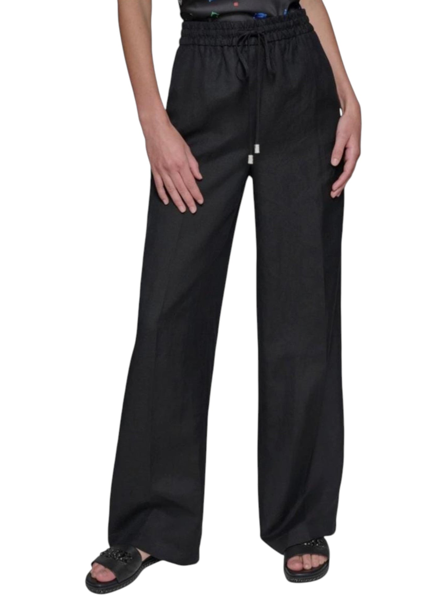 Women's Plain Solid Pant,Black
