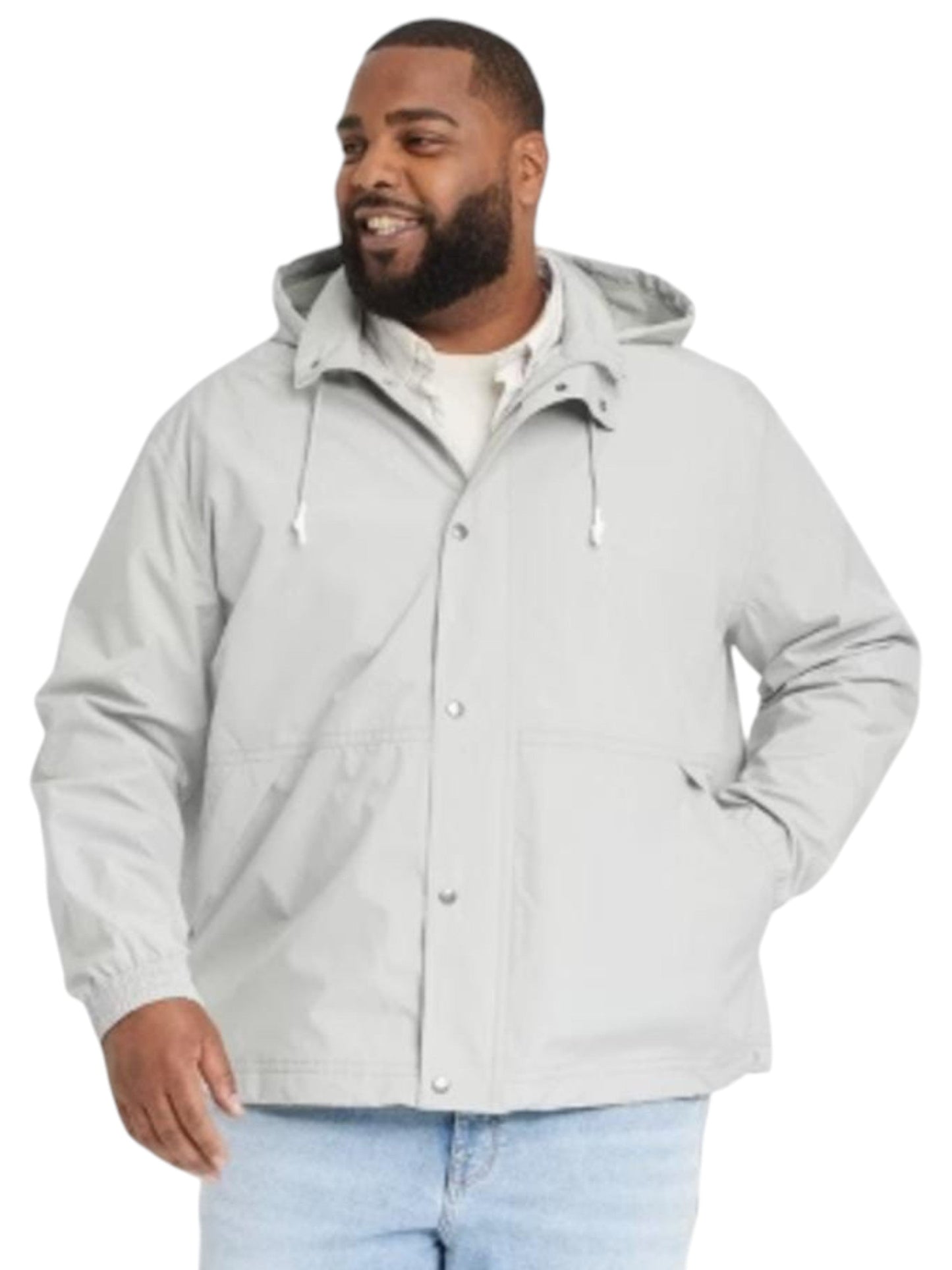 Men's Plain Solid Jacket,Light Grey