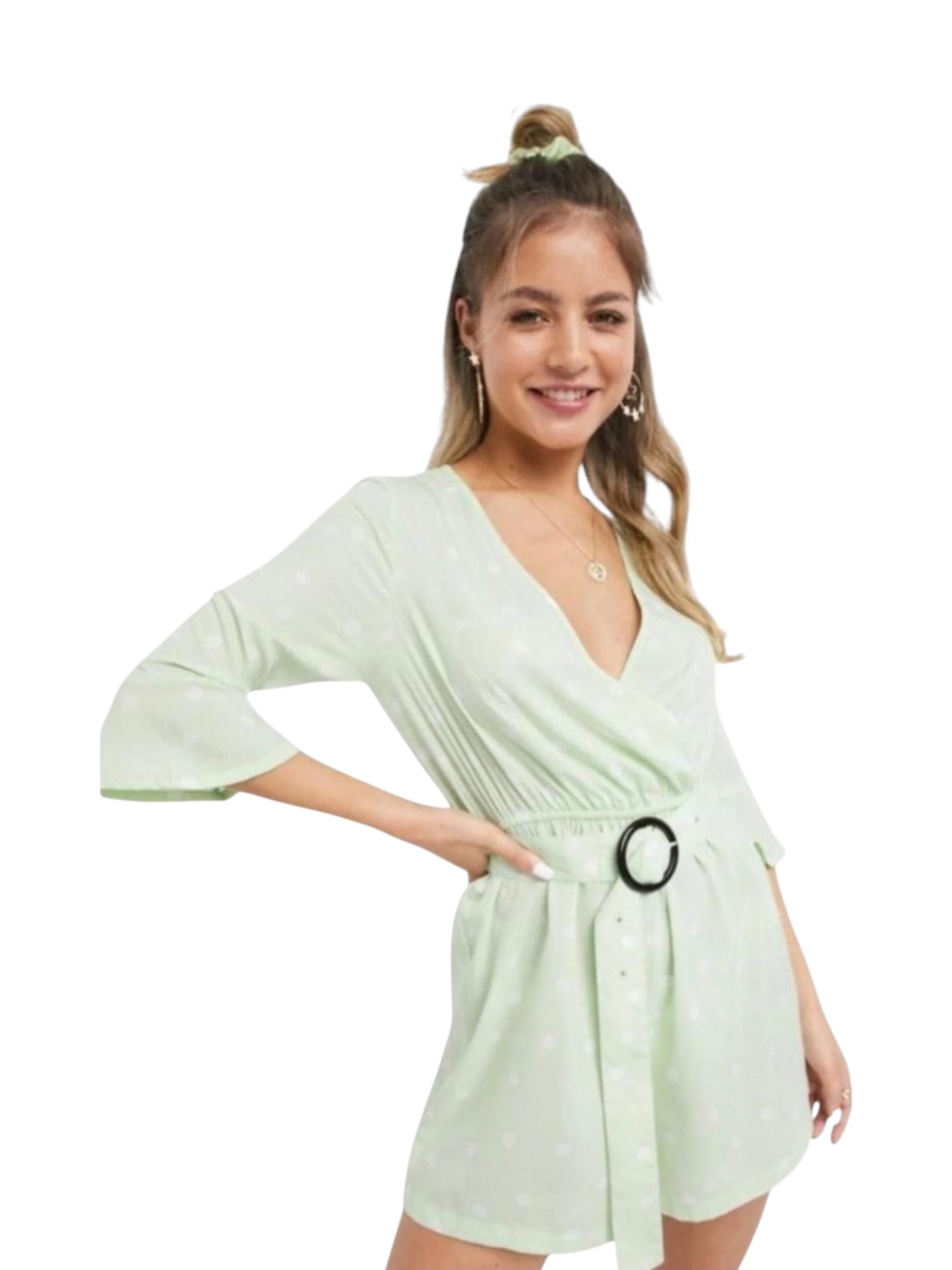 Women's Printred Jumpsuit,Light Green