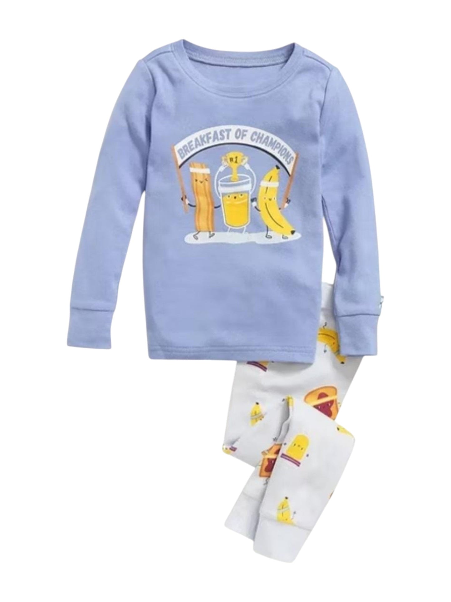 Kids Girl's Printed Pajama Set,Blue