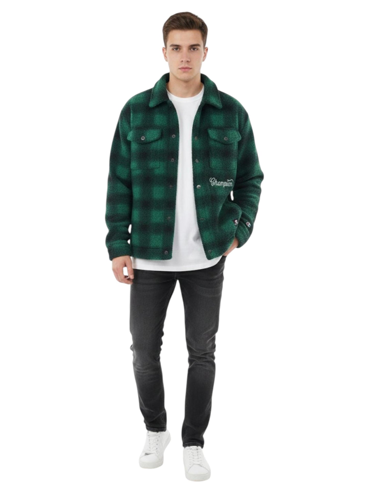 Men's Faux Fur Jacket,Green