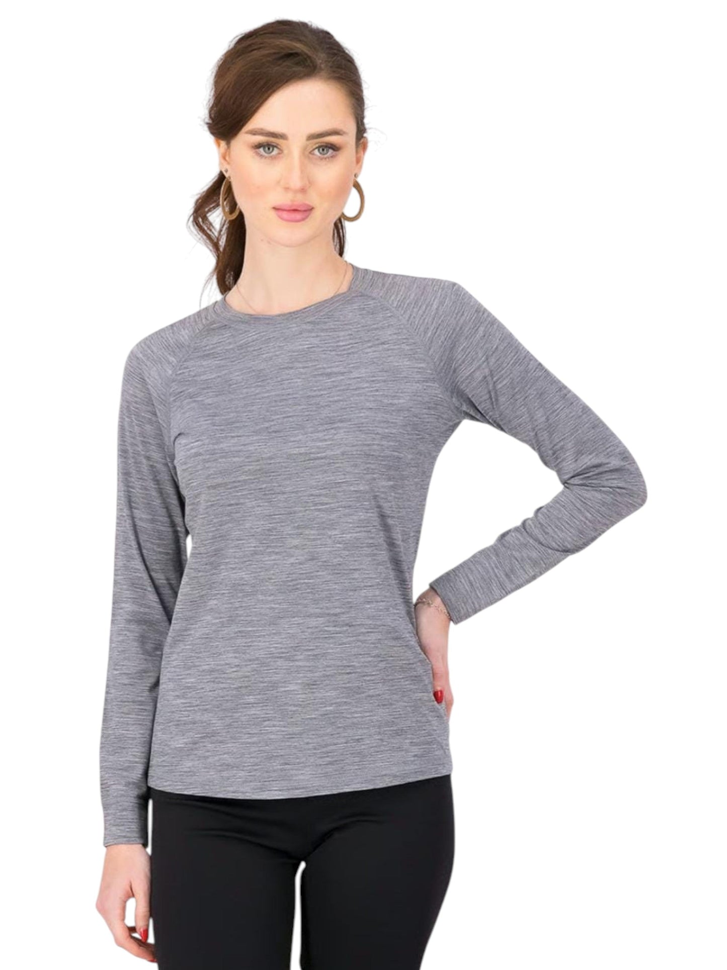 Women's Heather Sport Top,Light Grey