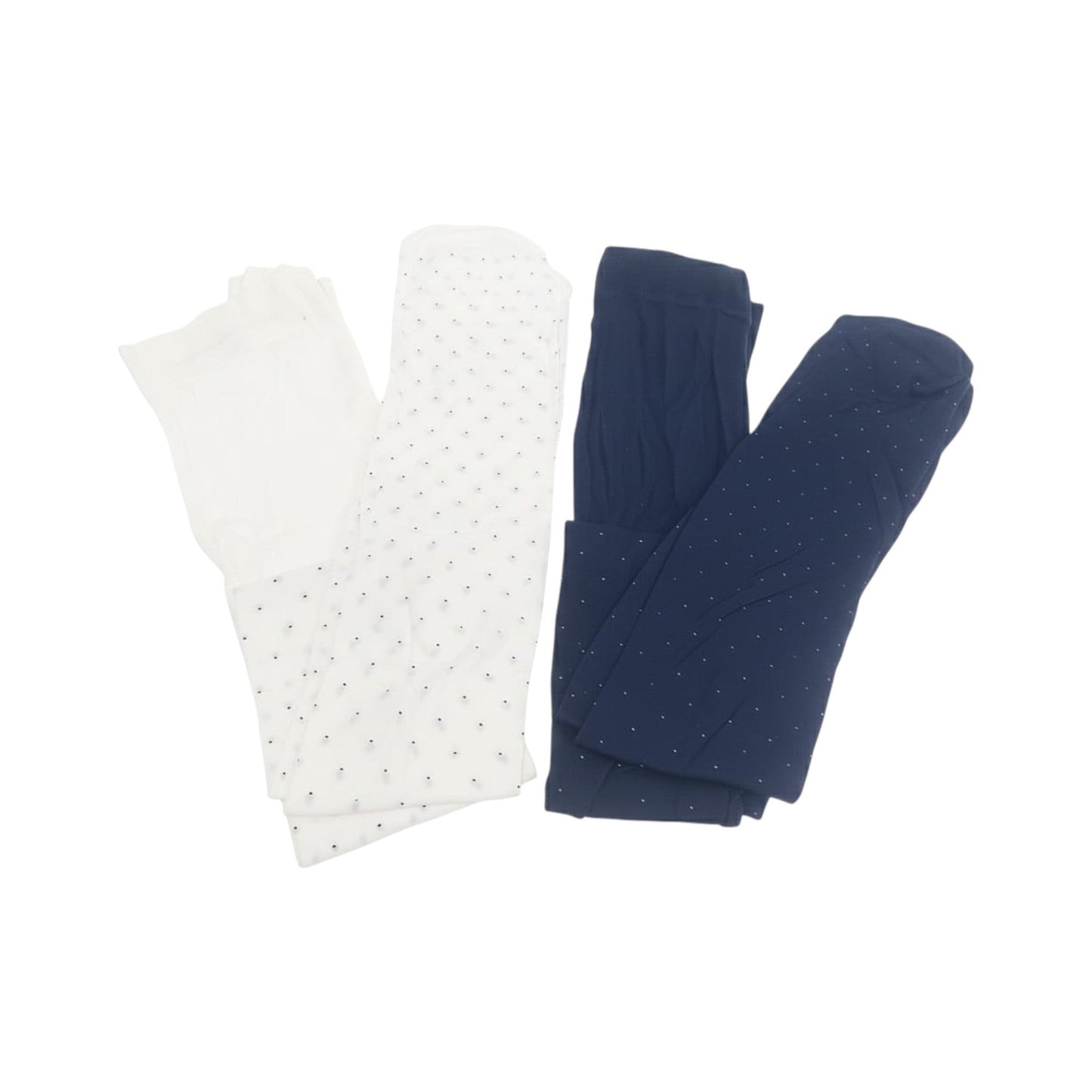 Kids Girl's Printed Tights Set 2Pieces,White/Navy