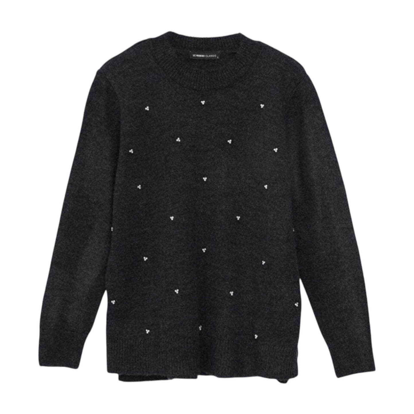 Women's Pearls Knitted Sweaters,Black