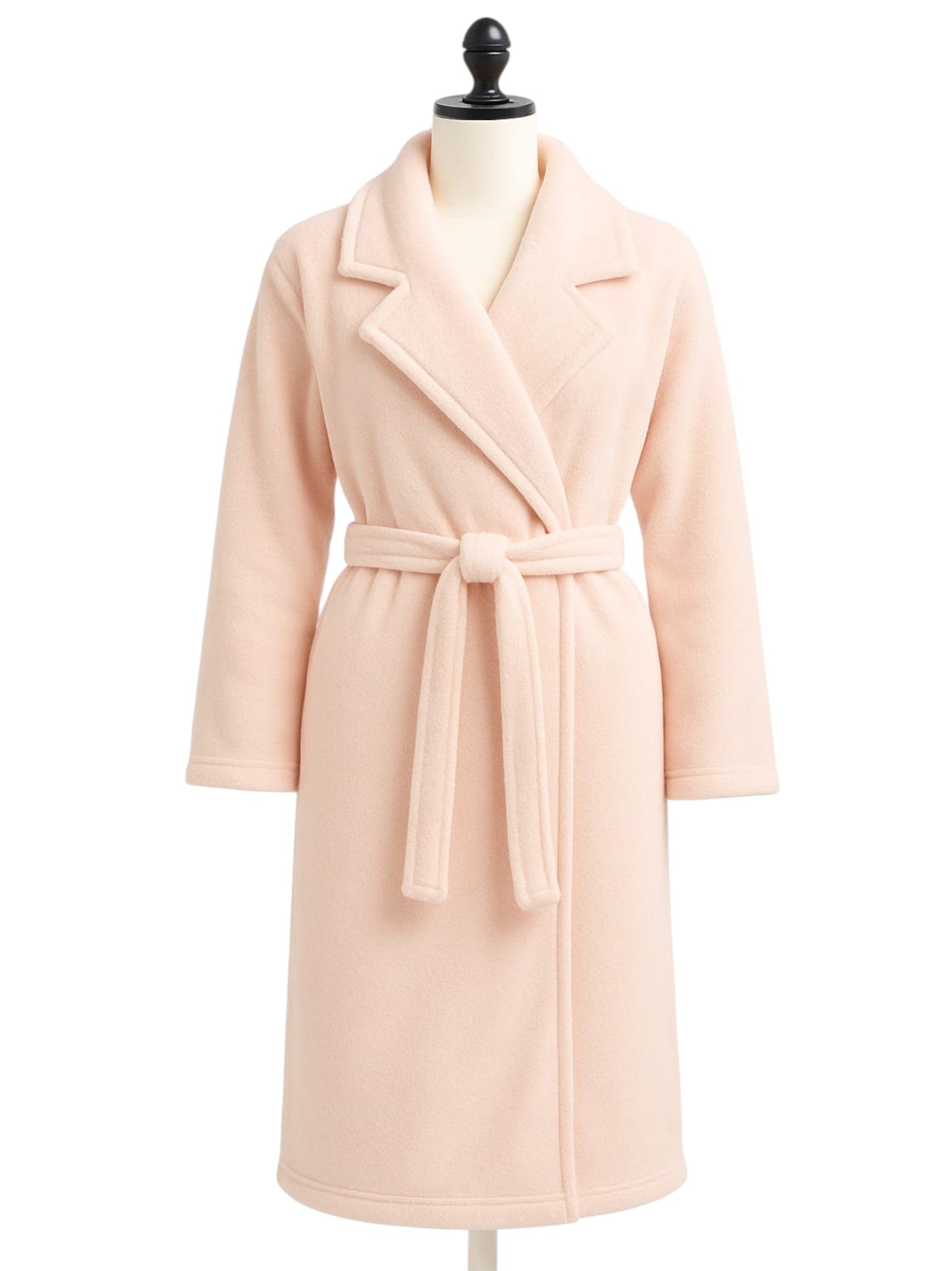 Women's Plain Faux Fur Robe&Belt,Light Pink