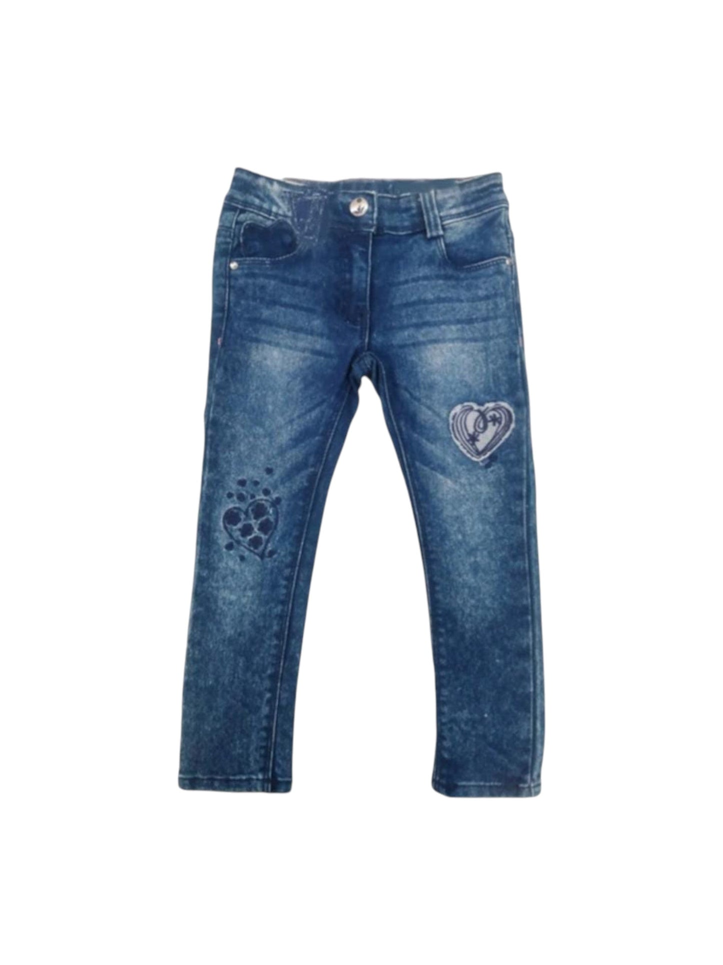 Kids Girl's Embroidered Jeans,Blue