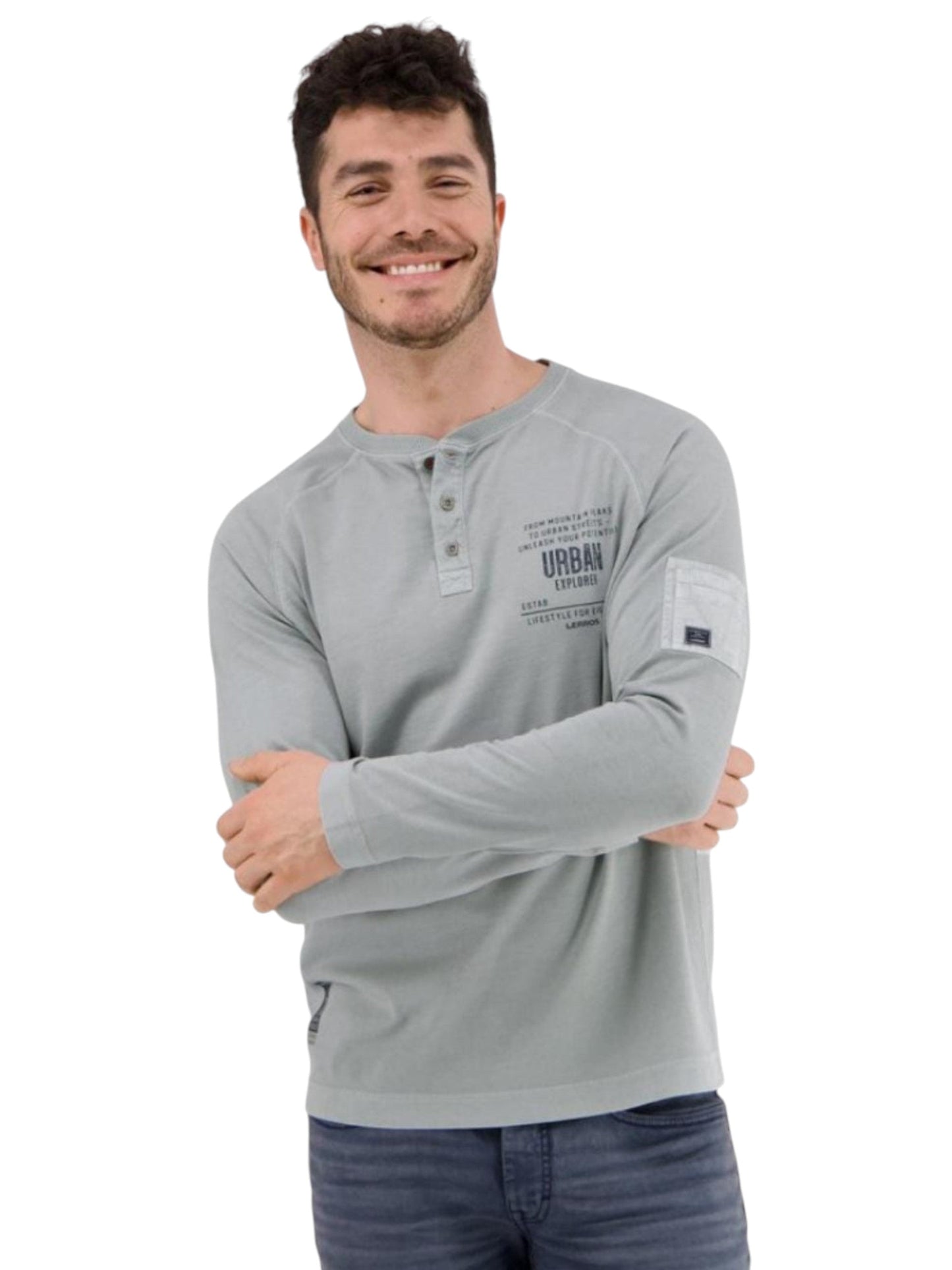 Men's Printed Top,Grey