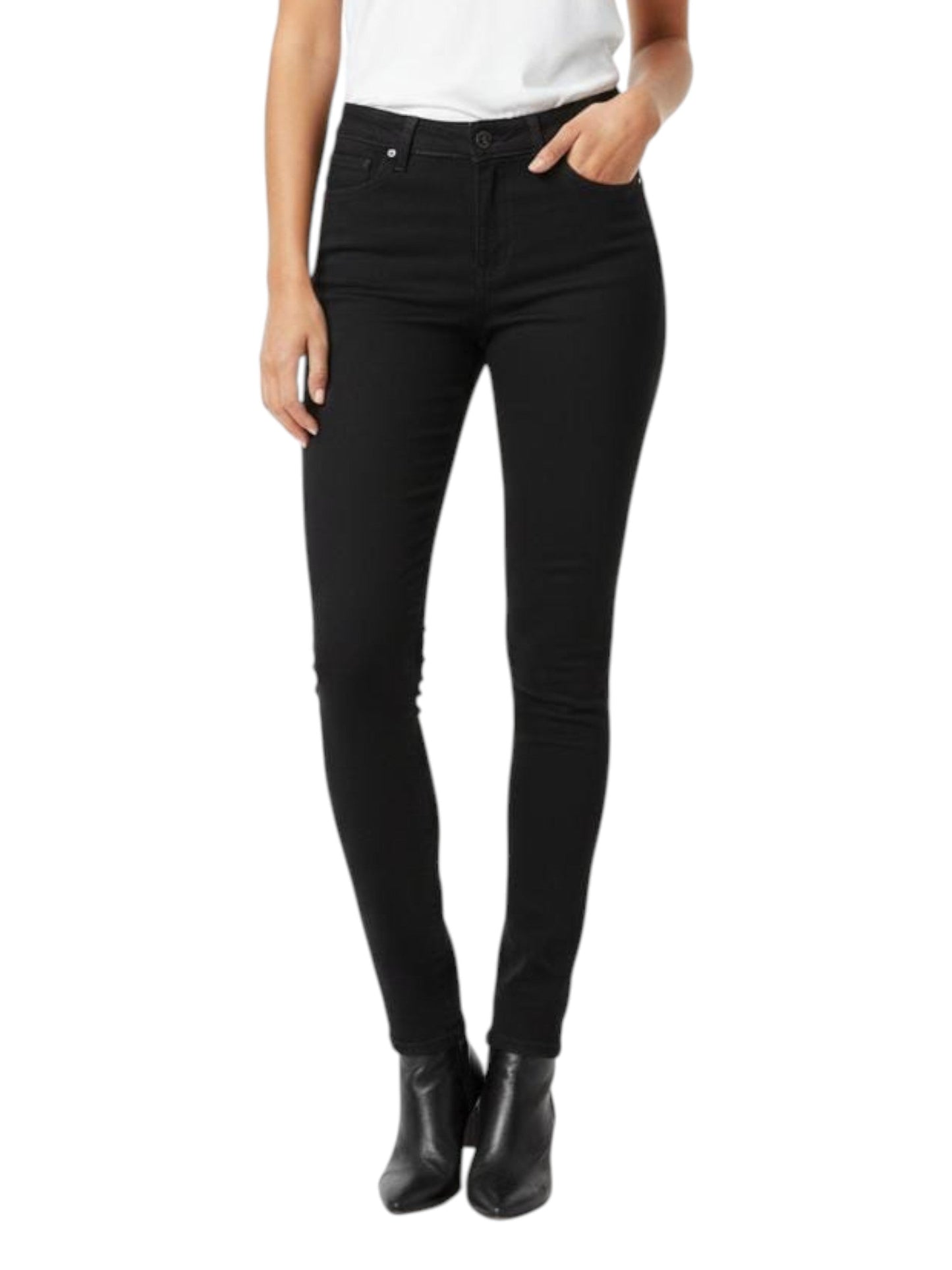 Women's Plain Solid Jeans,Black