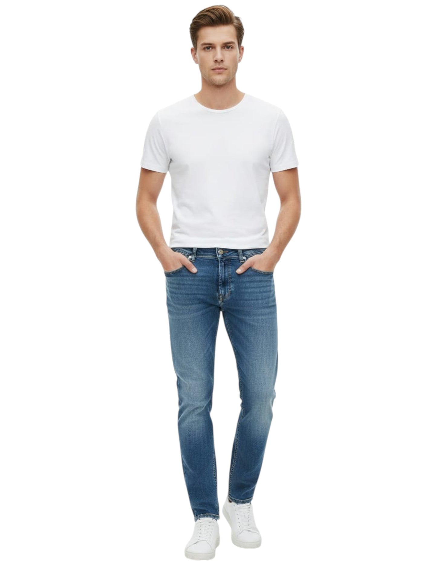 Men's Washed Jeans,Blue