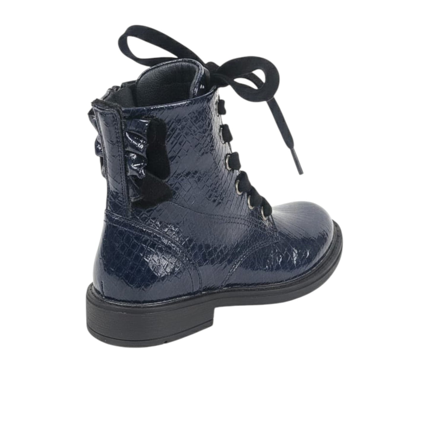 Kids Girl's Textured Ankle Boots,Navy