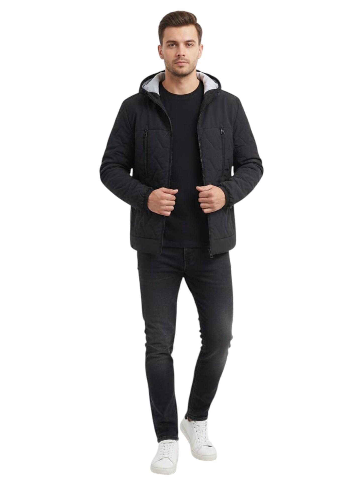 Men's Quilted Jacket,Black