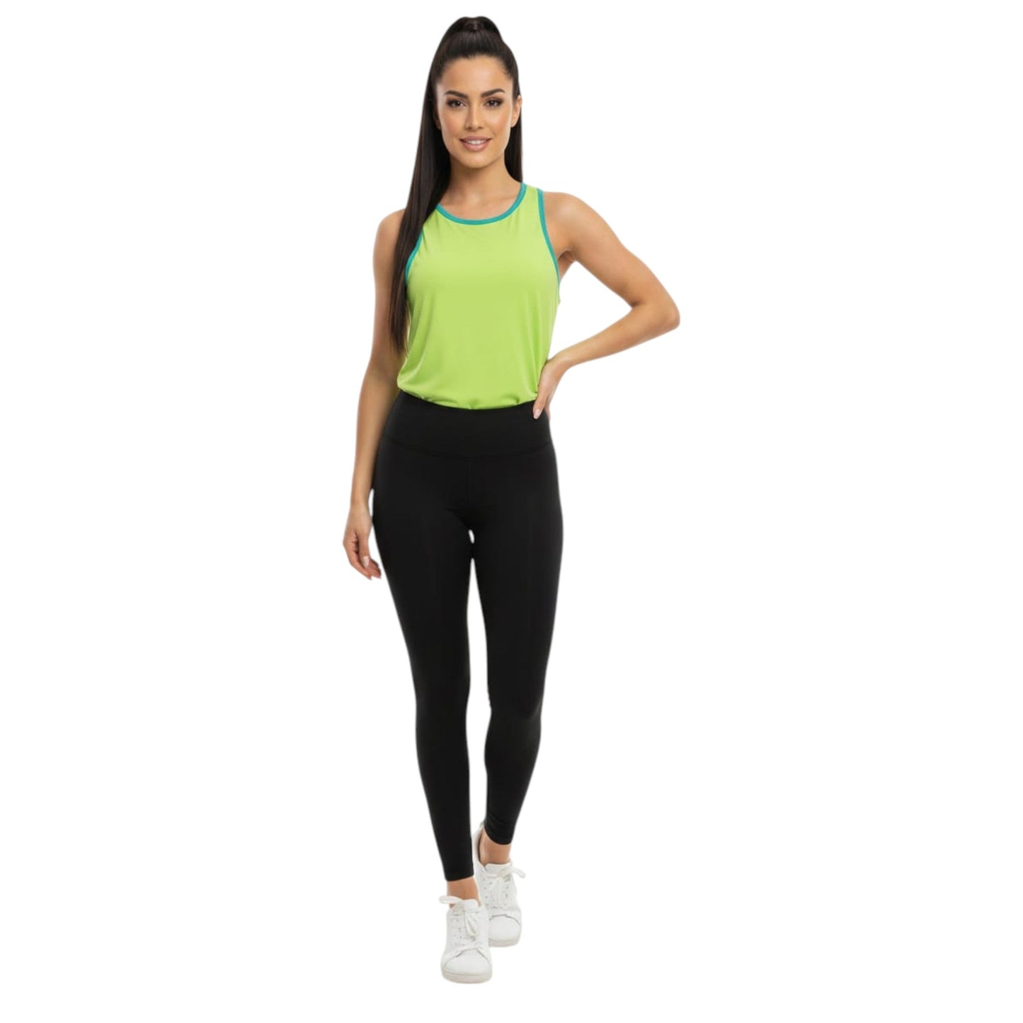 Women's Ribbed Sport Top,Light Green