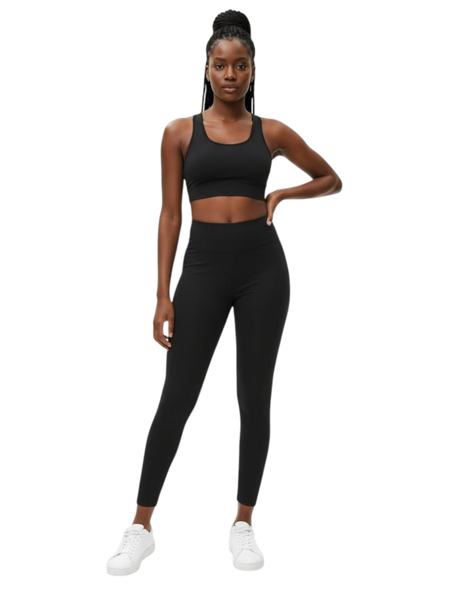 Women's Plain Solid Legging,Black