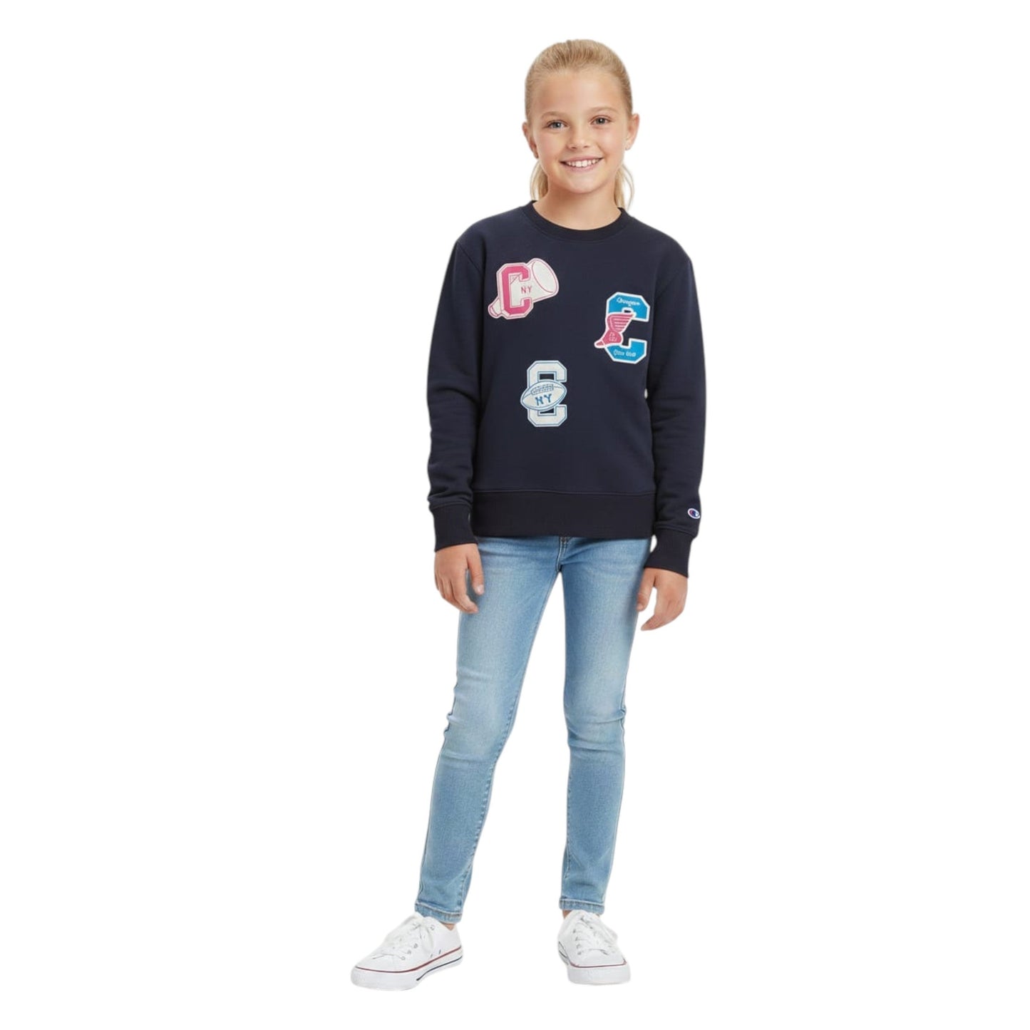 Kid's Girl's Printed Sweaters,Navy
