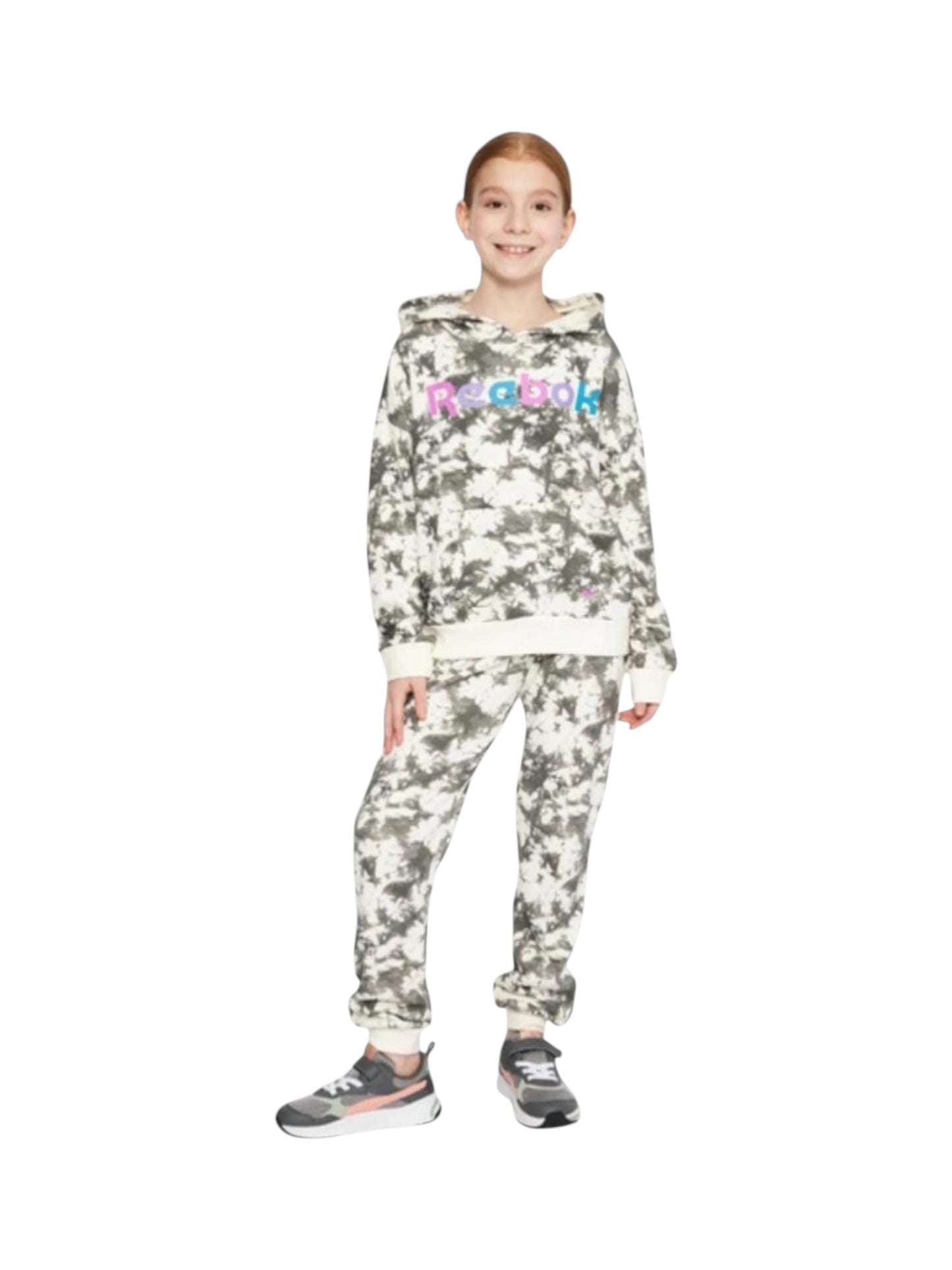 Kid's Girl's Colorblocked Pajama Set,Grey/White