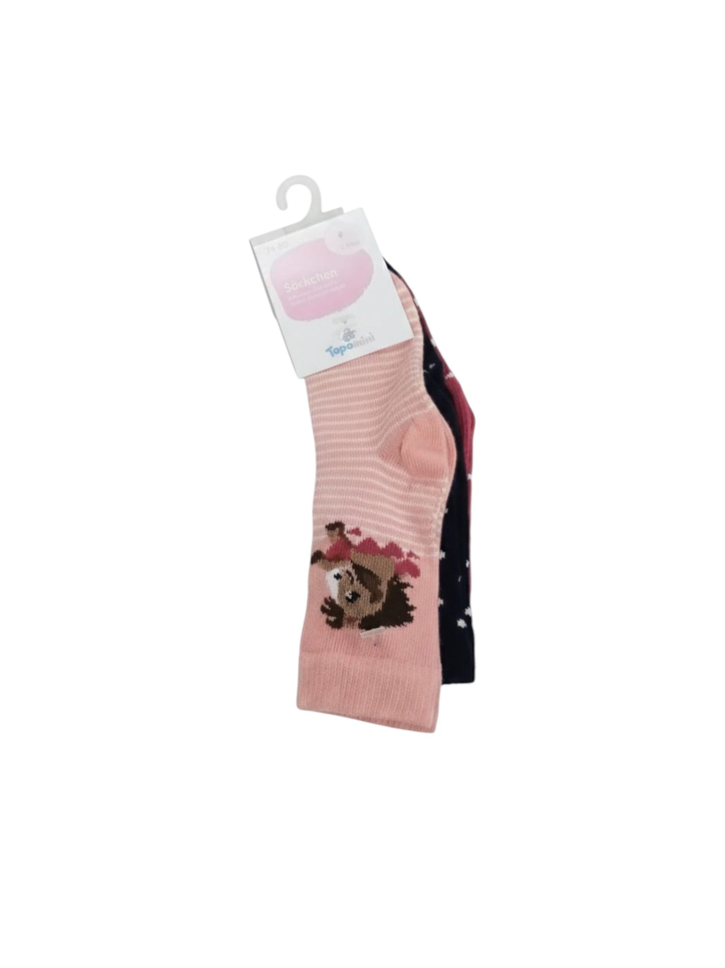 Kids Girl's Printed Socks Set 3Pieces,Multi