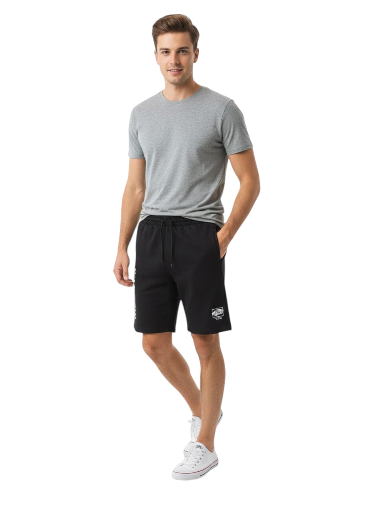 Men's Brand Logo printed Short,Black