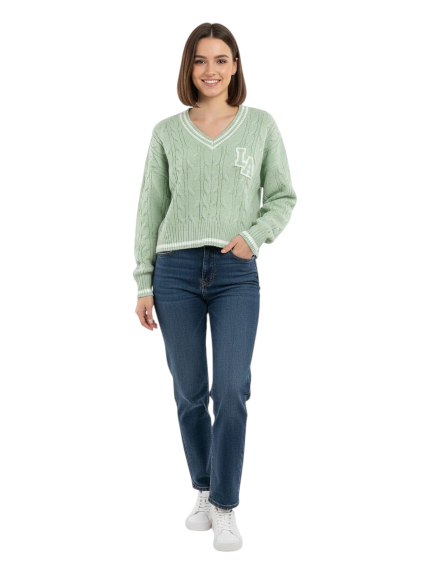 Women's Knitted Sweaters,Light Green