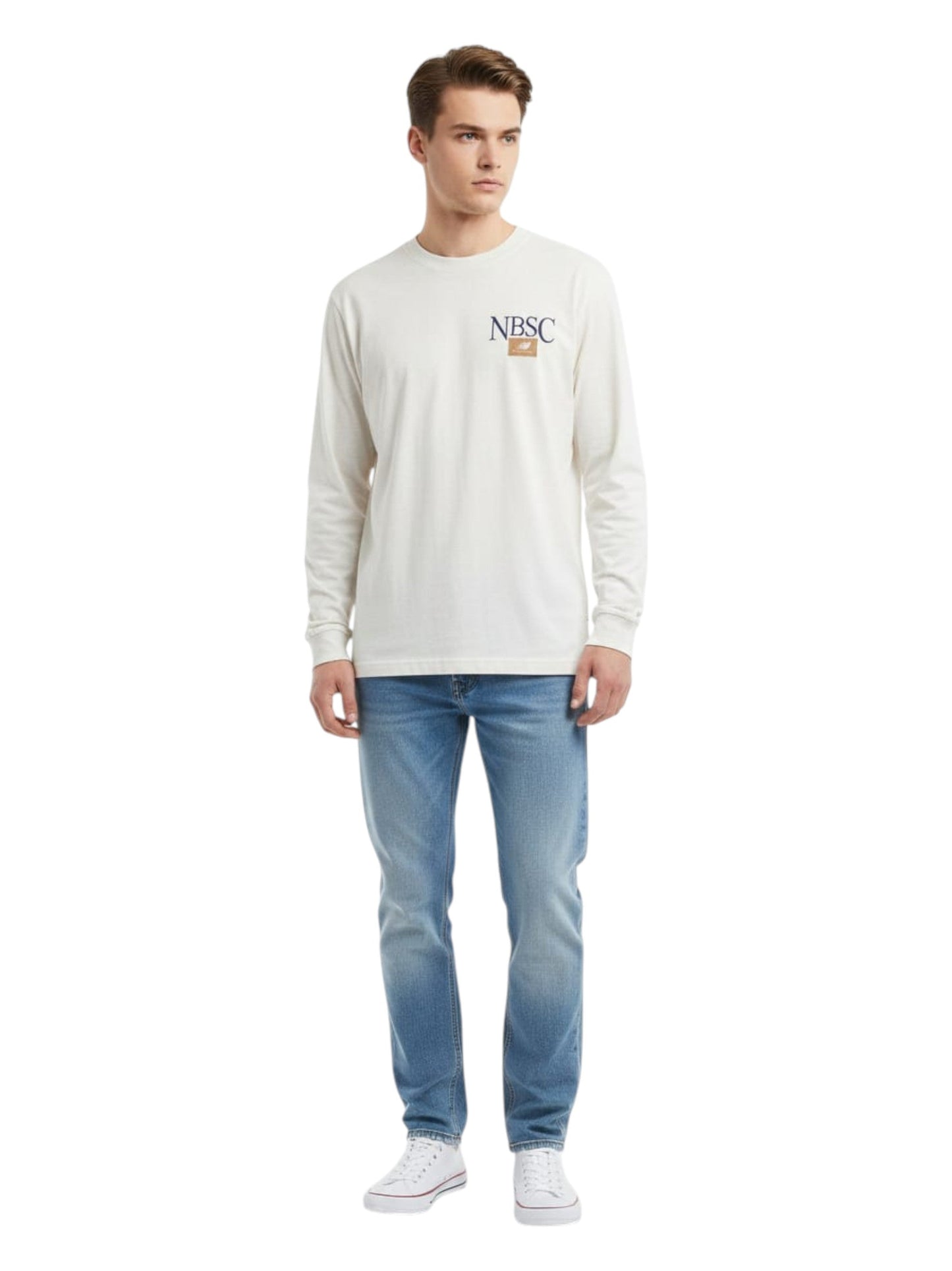 Men's Brand Logo Printed Sweaters,Light Beige