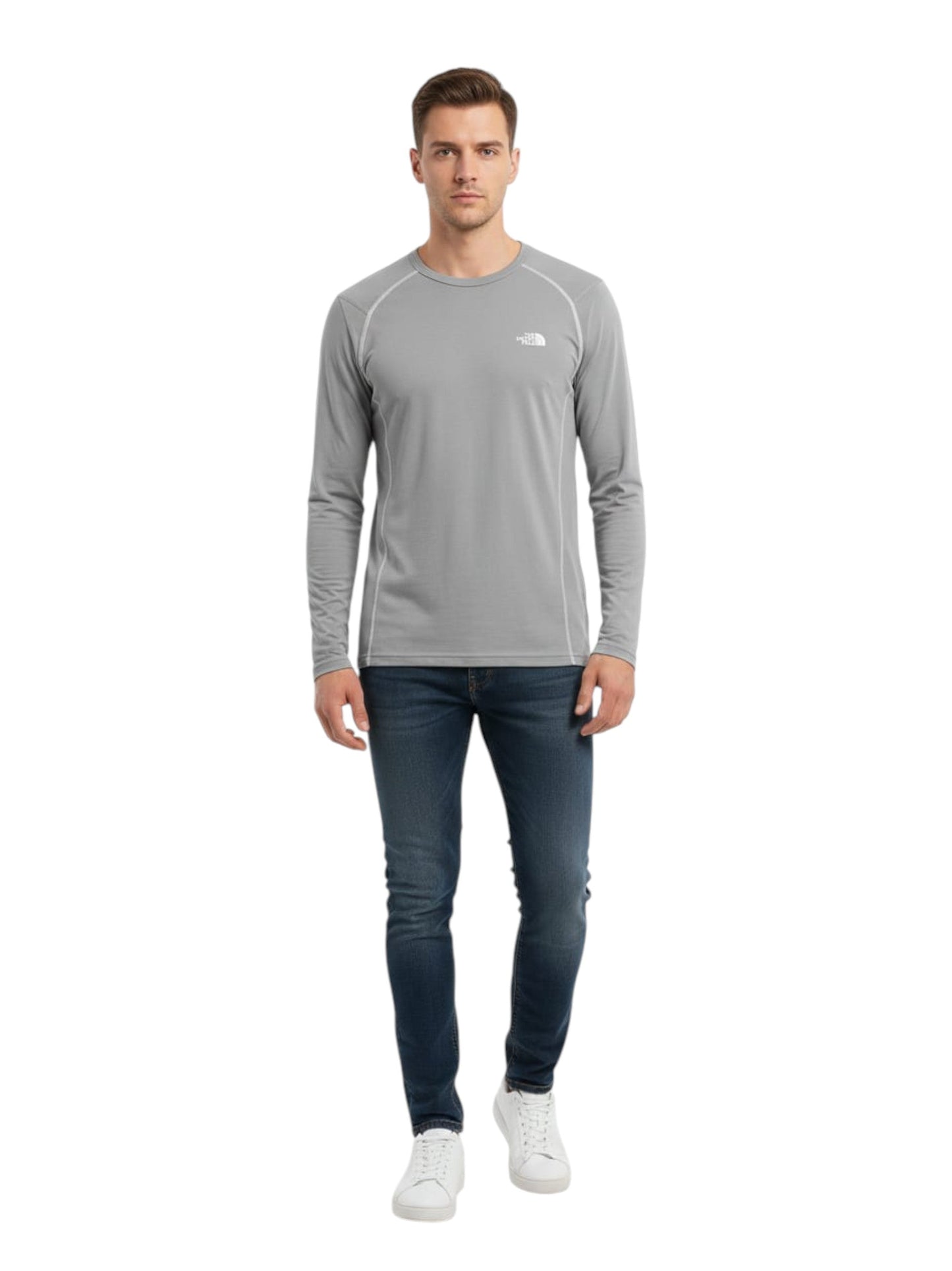 Men's Plain Solid Sport Top,Light Grey
