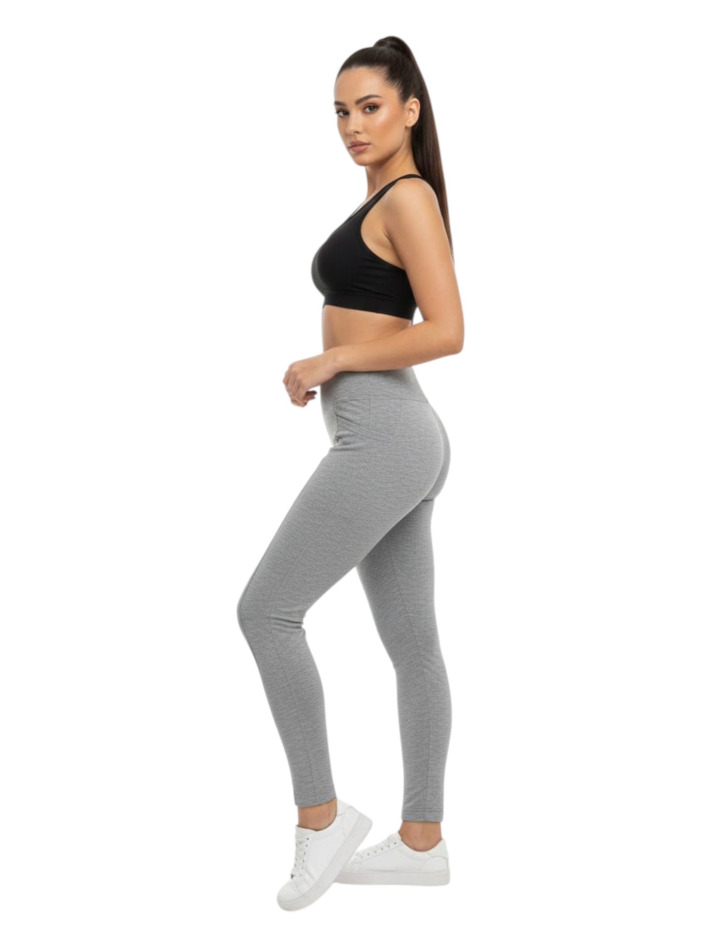 Women's Plain Solid Legging,Grey