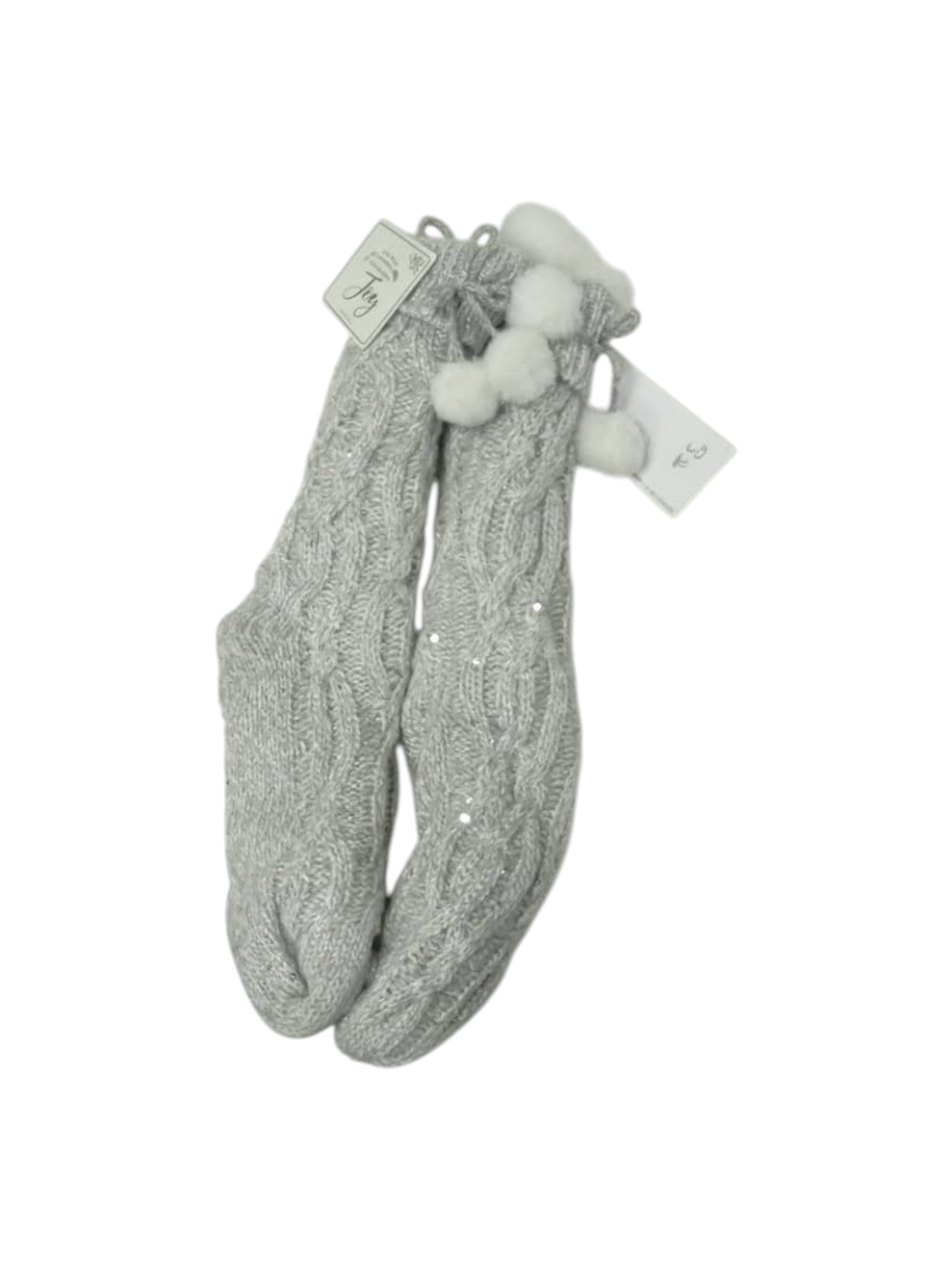Women's Lined Knitted Socks,Grey