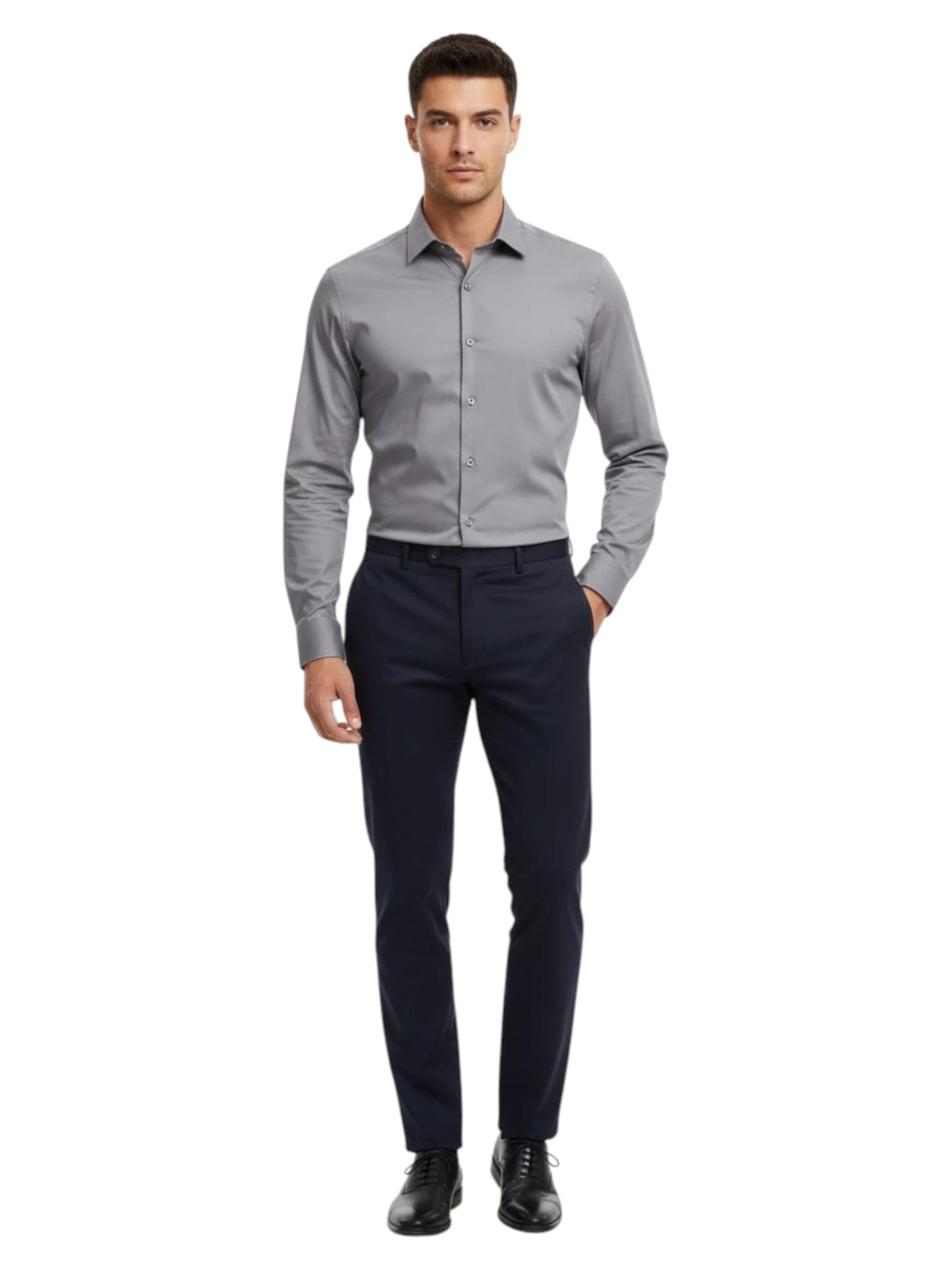 Men's Plain Dress Shirt,Grey