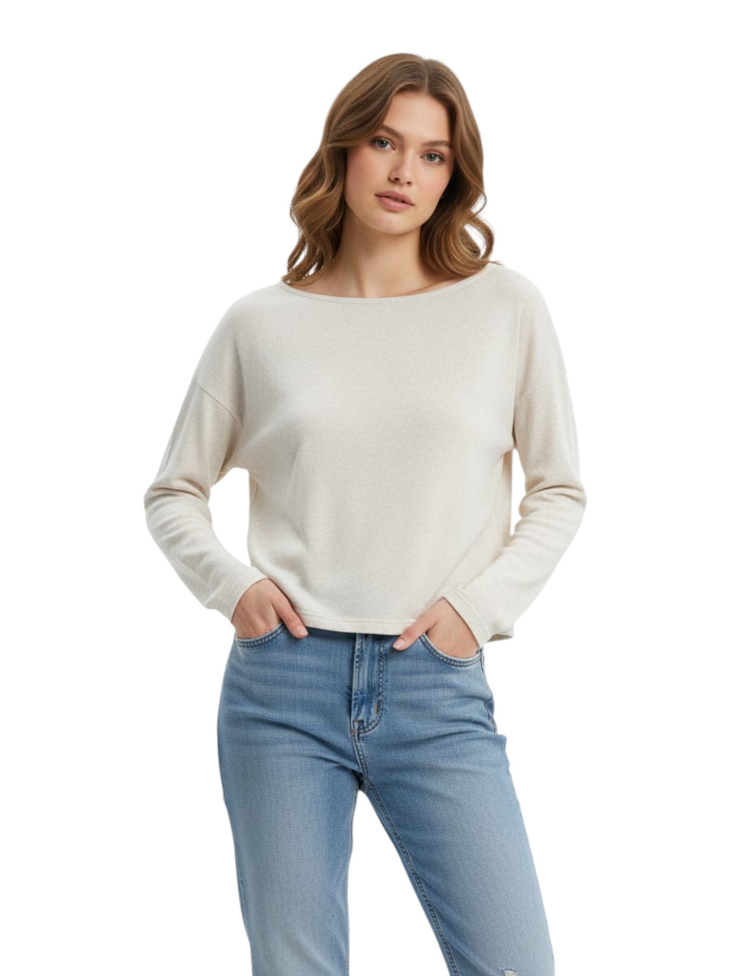Women's Plain Top,Light Beige