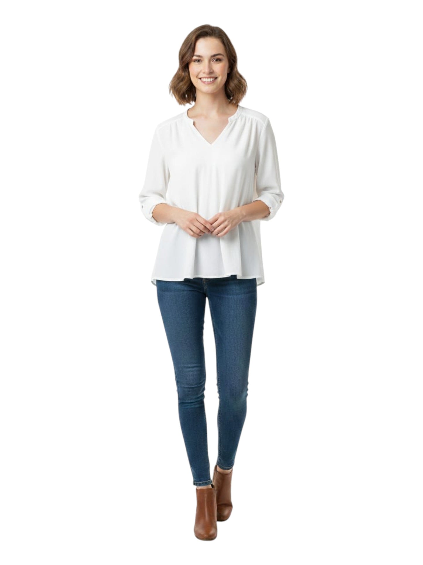 Women's Plain Solid Top,White