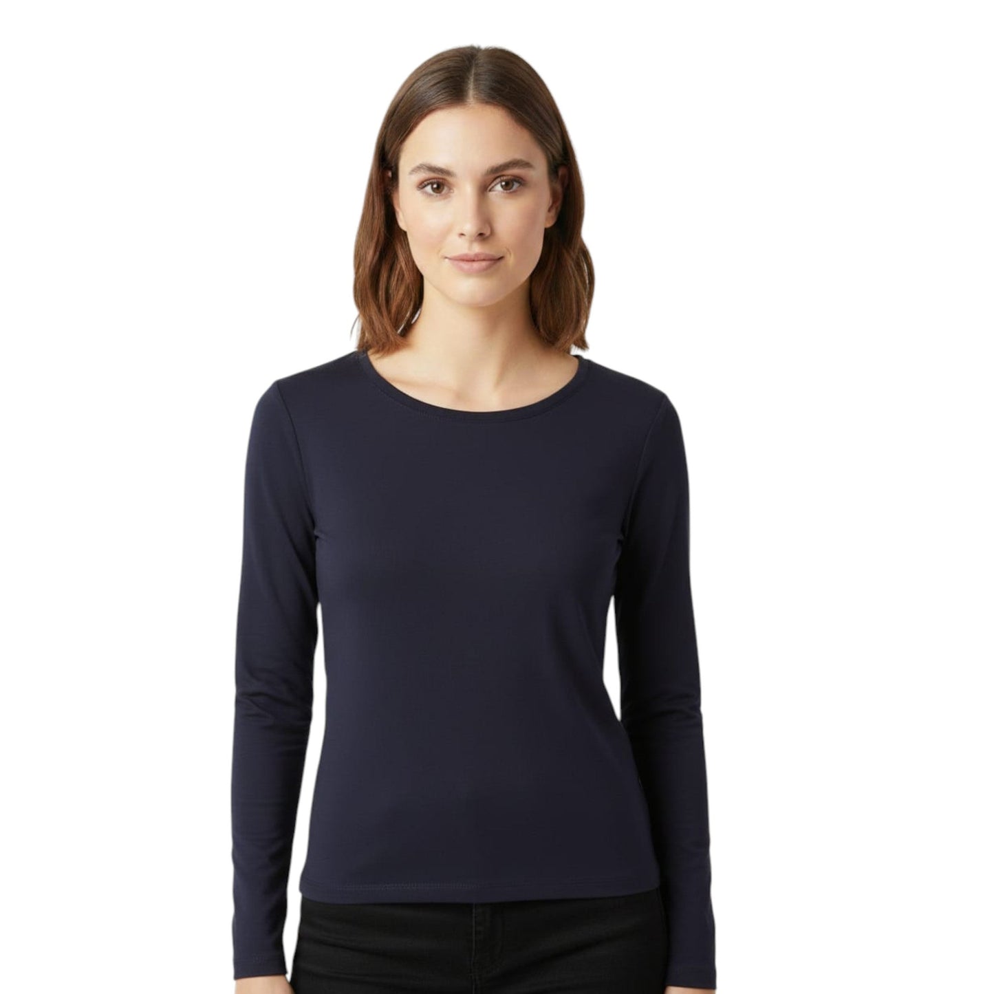 Women's Plain Solid Top,Navy