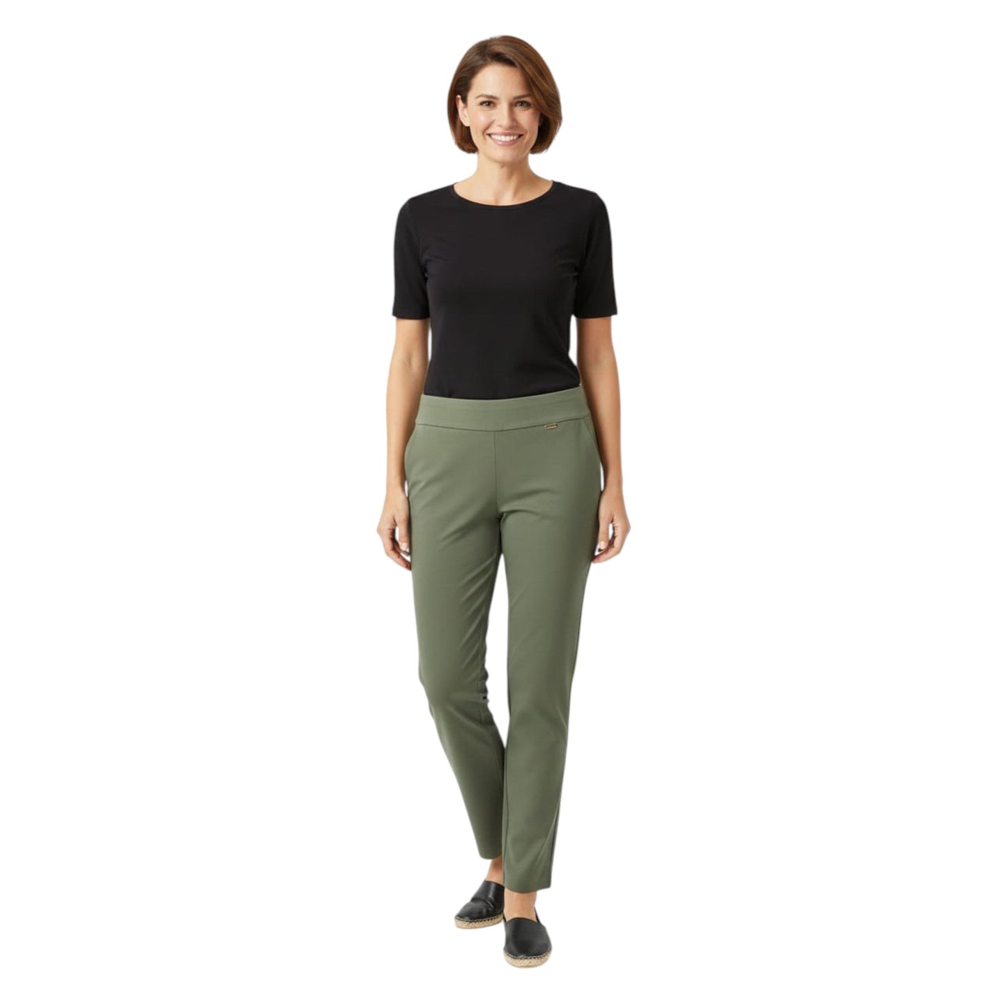 Women's Plain Classic Pants,Olive