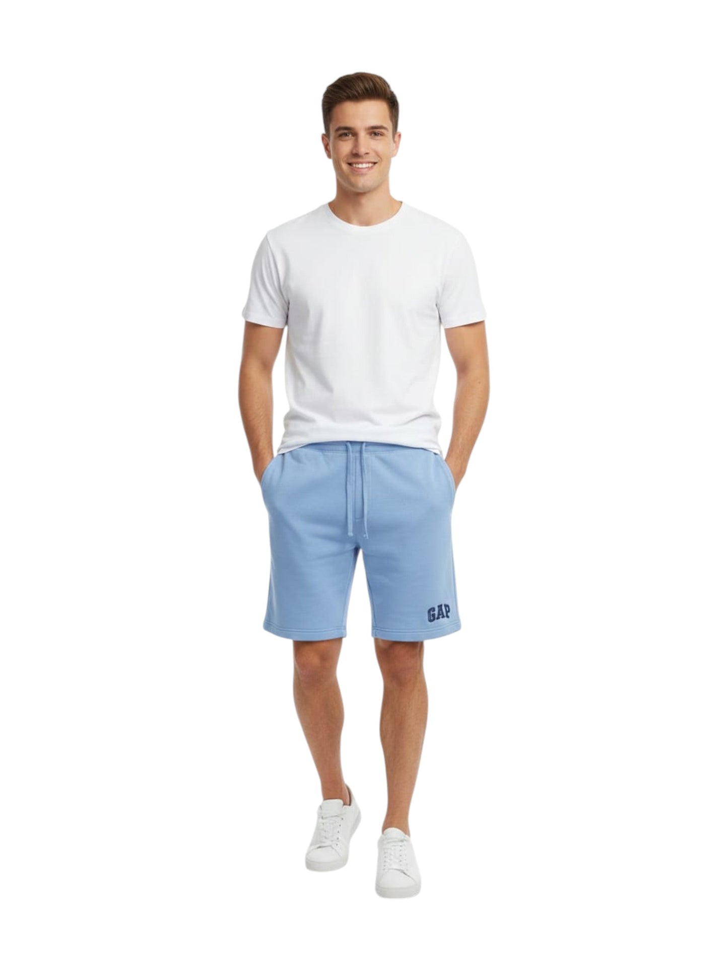 Men's Plain Solid Short,Light Blue