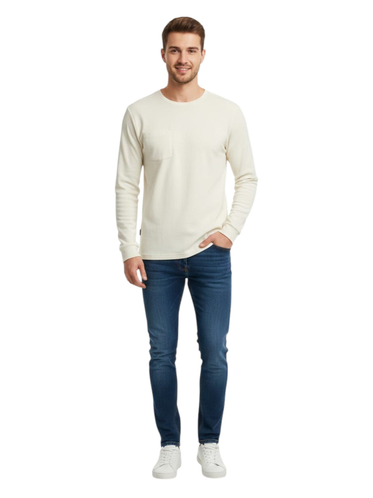 Men's Plain Solid Sweaters,Light Beige