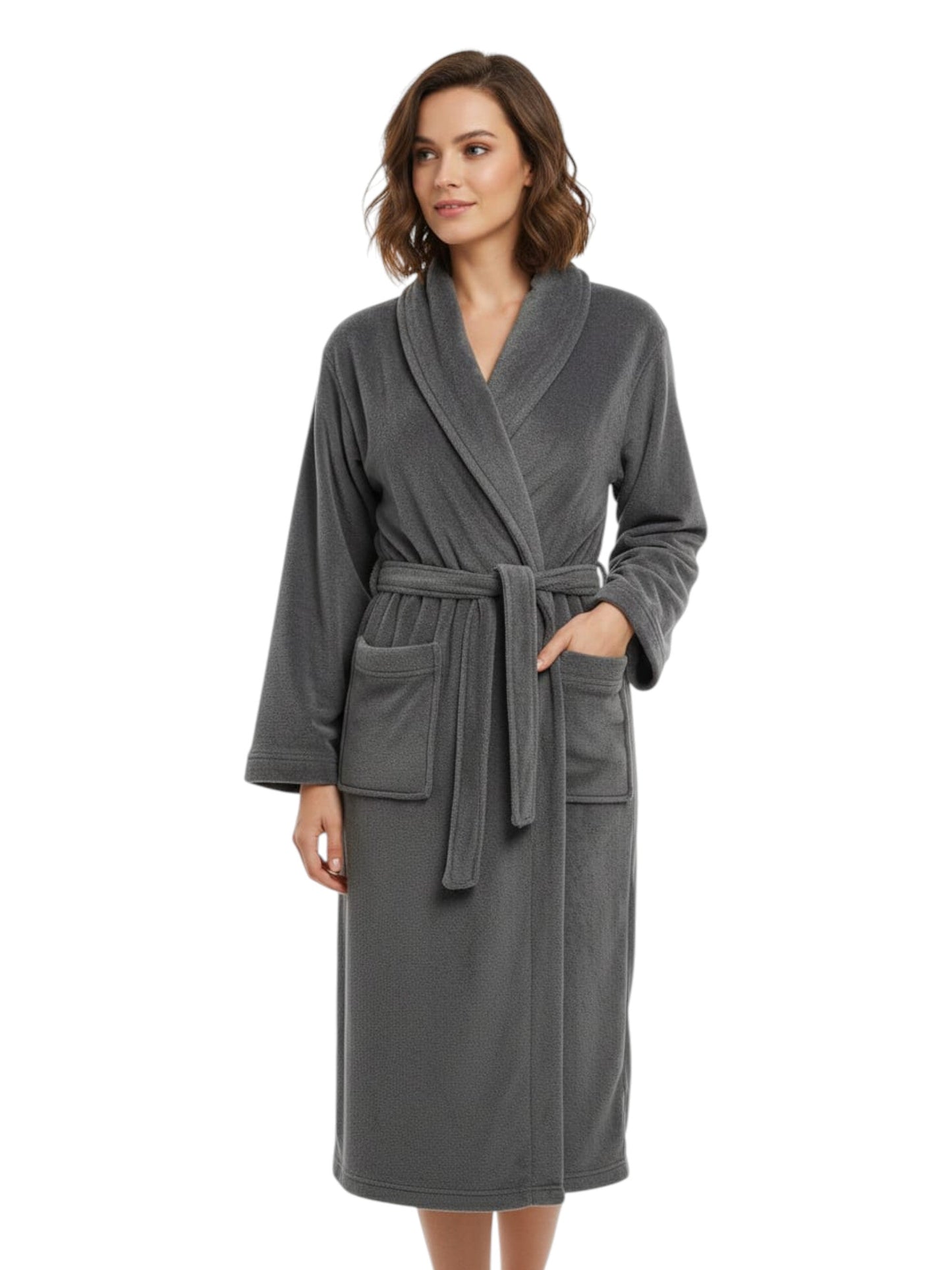 Women's Plain Solid Robe,Grey