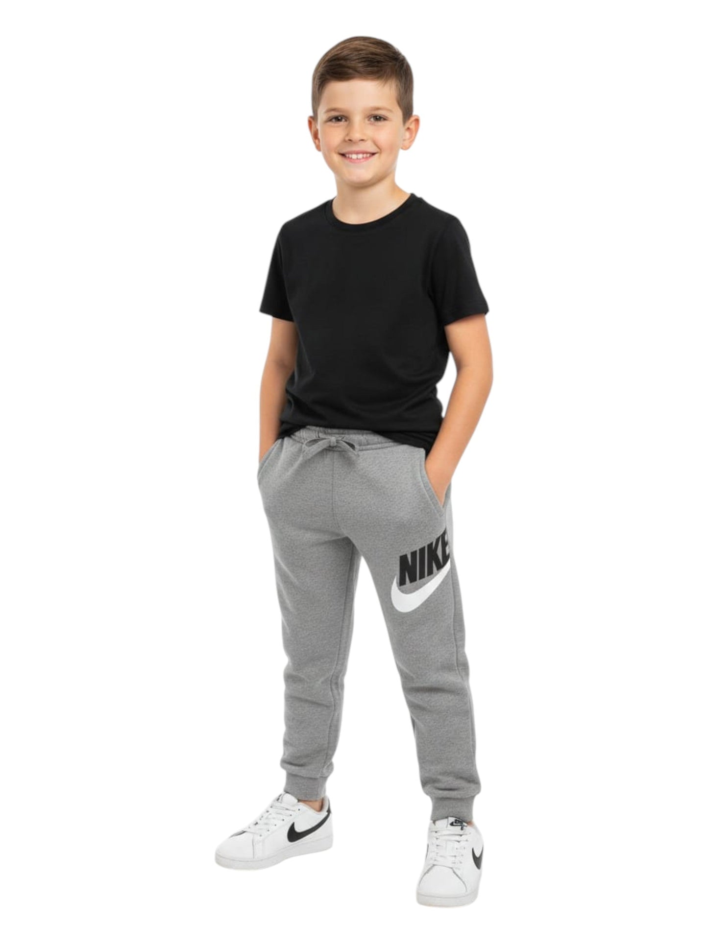 Kids Boy's Brand Logo Printed Pant,Grey