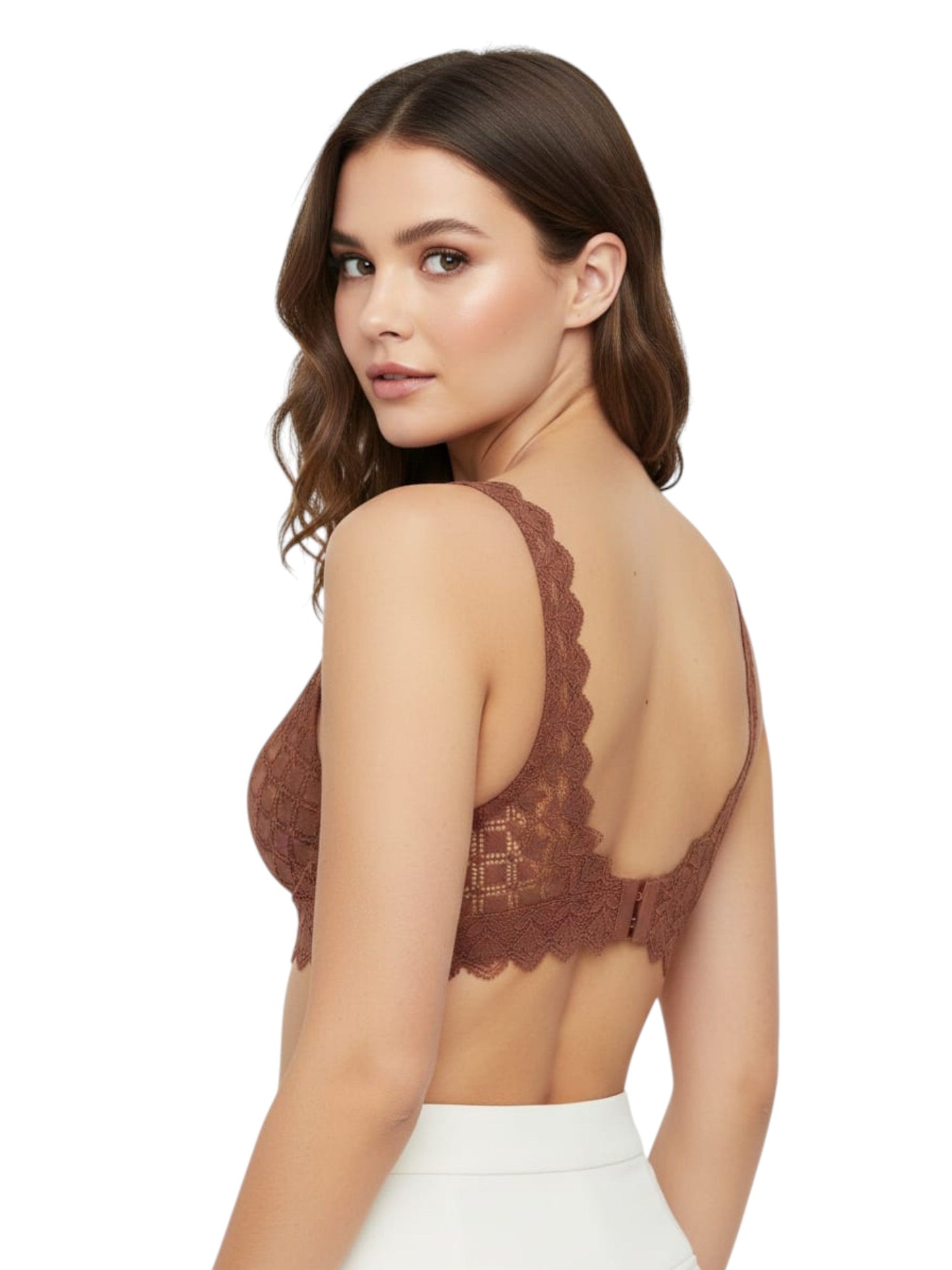 Women's Lace Bra,Brown