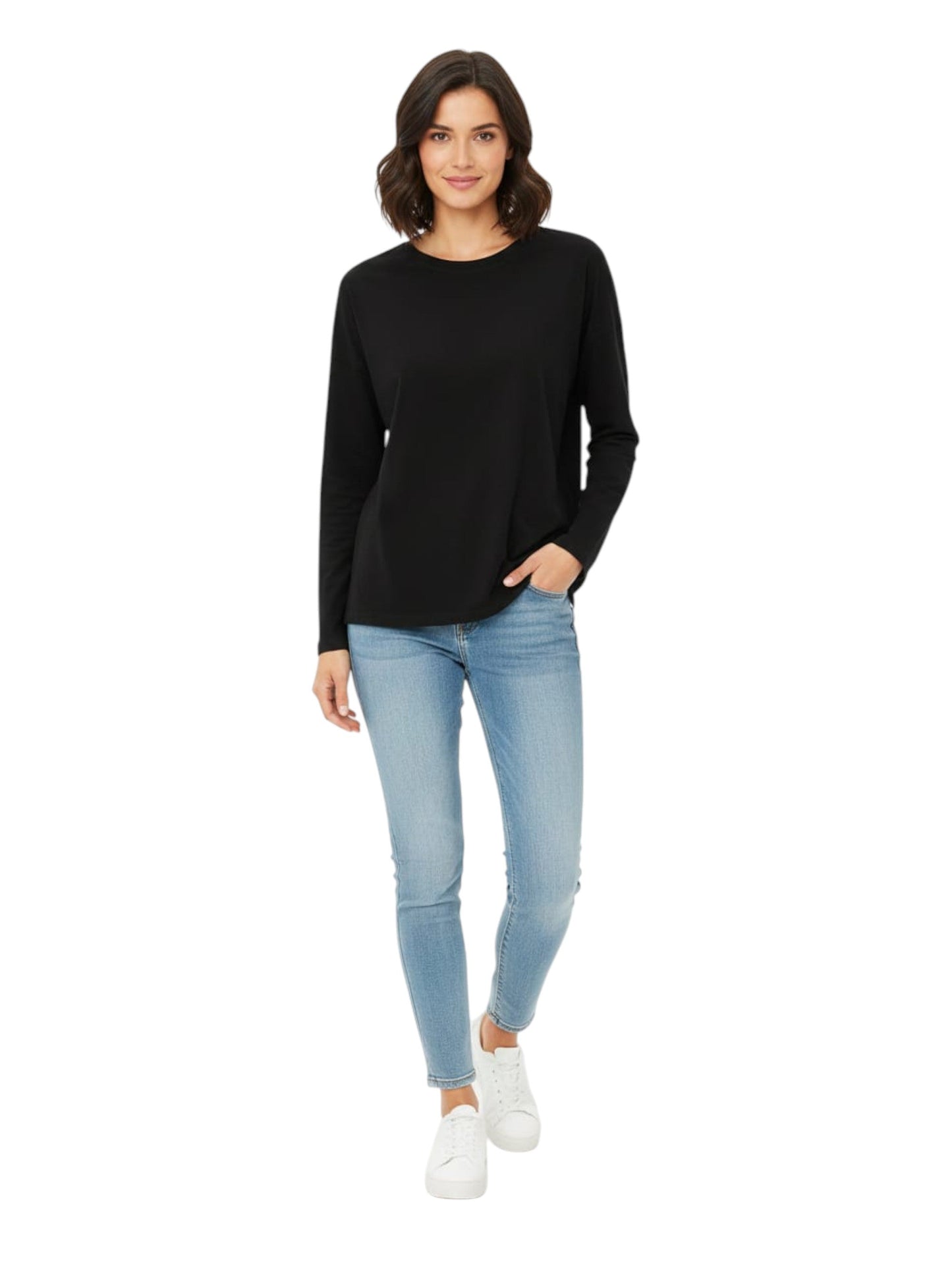 Women's Plain Solid Top,Black