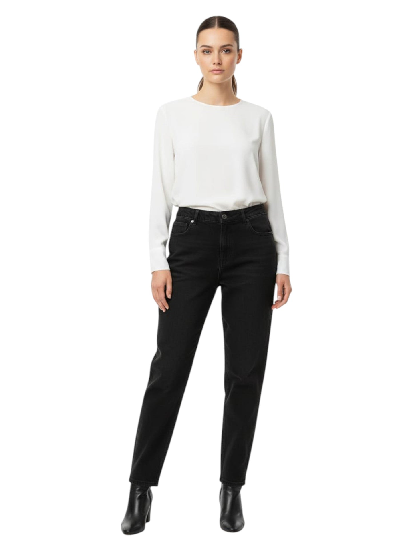 Women's Plain Solid Jeans,Black