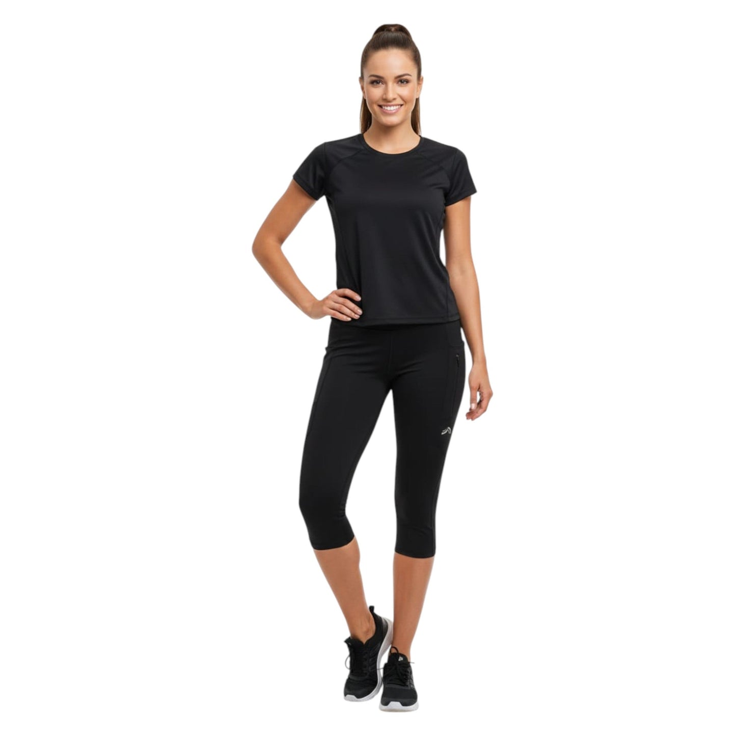 Women's Plain Solid Legging,Black