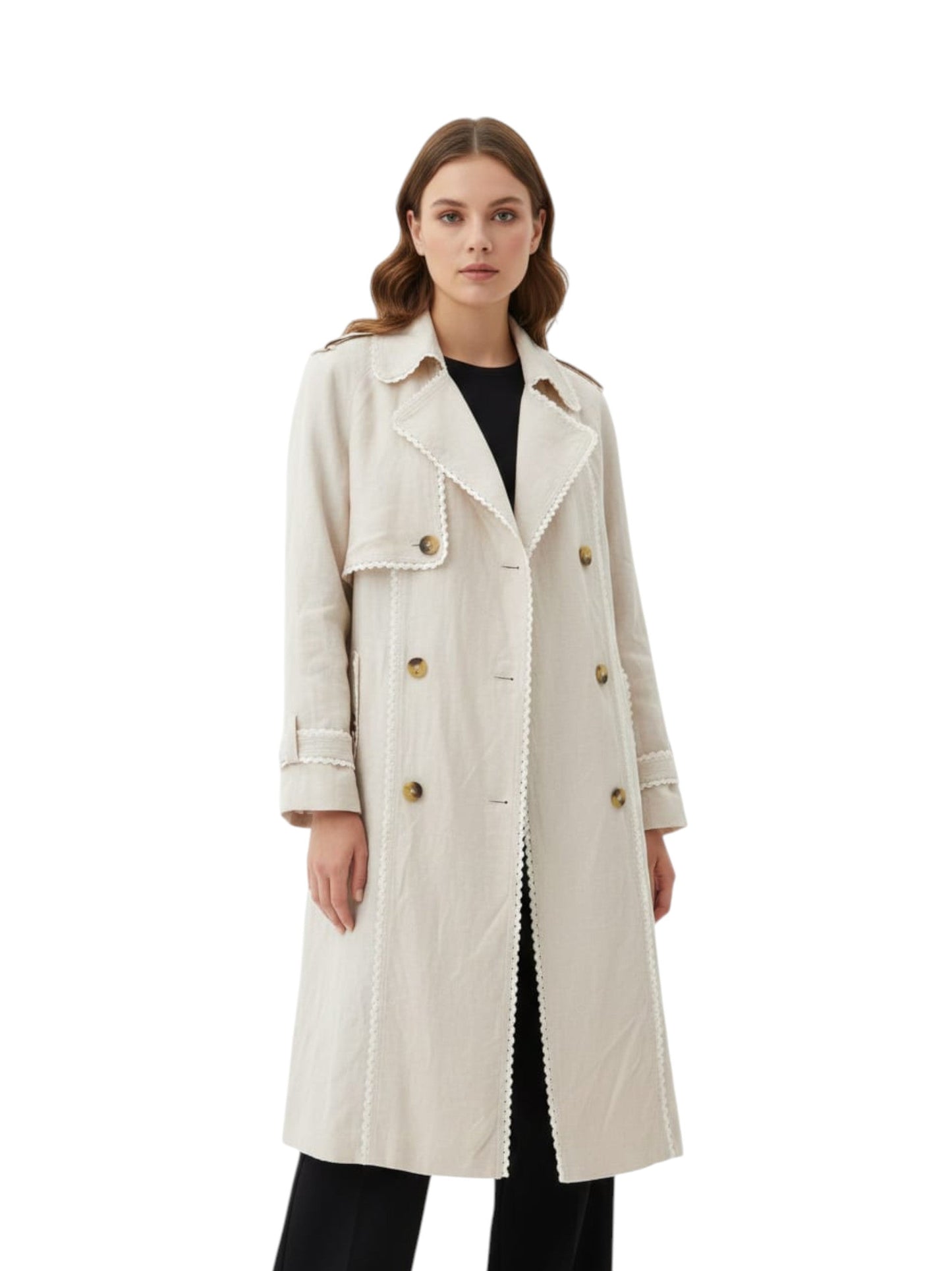 Women's Plain Solid Coat,Light Beige