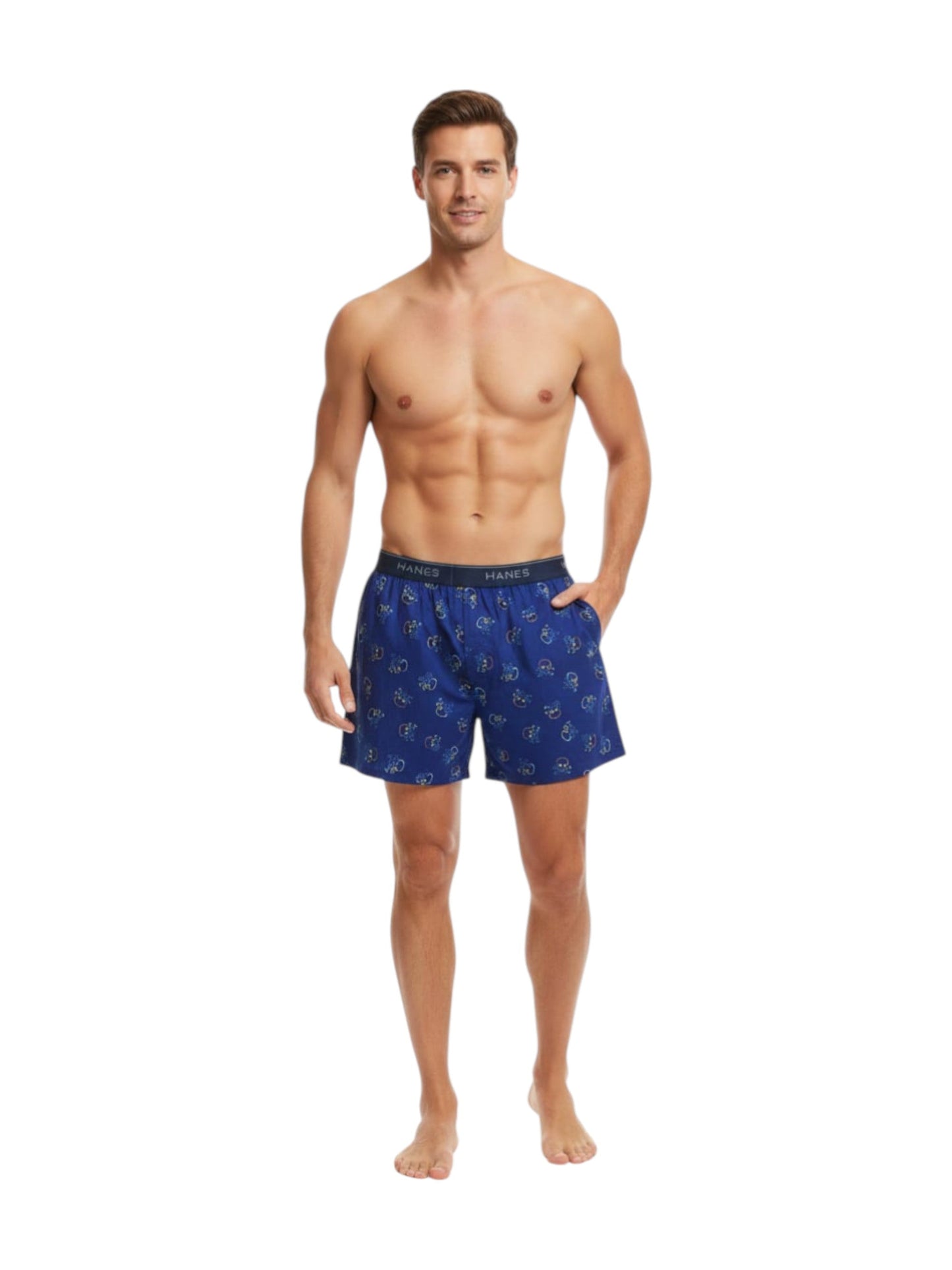 Men's Printed Boxer,Navy