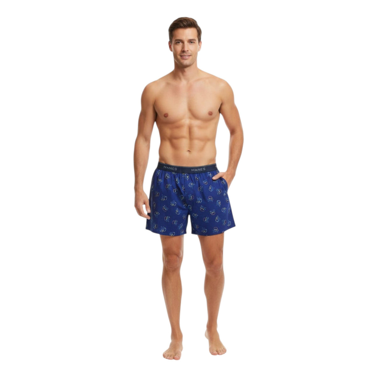 Men's Printed Boxer,Navy