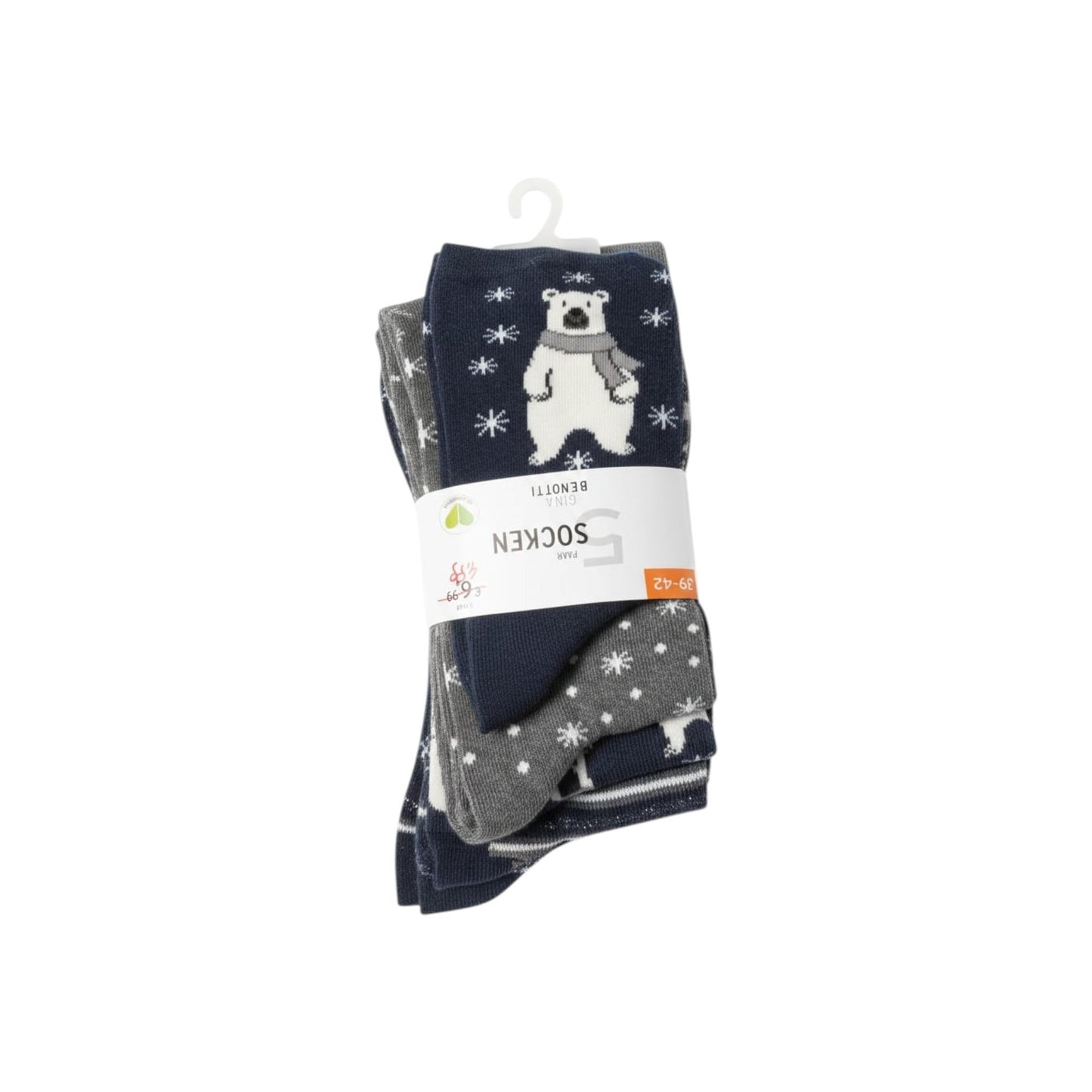 Women�s Knitted Socks Set 4 Pieces,Navy/Grey