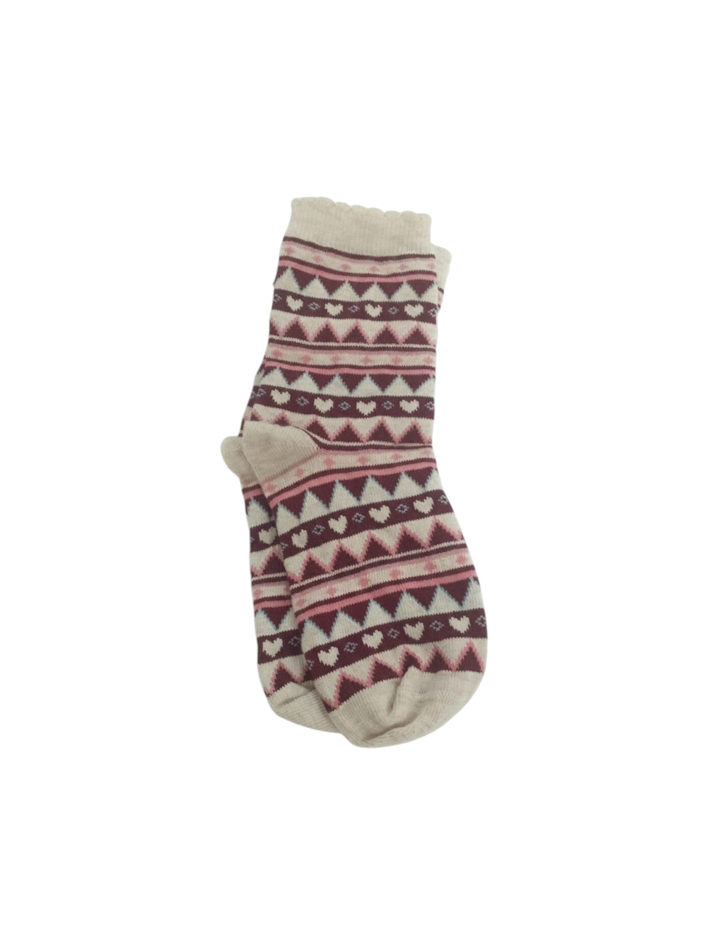 Kids Girl�s Knitted Socks,Beige/Pink