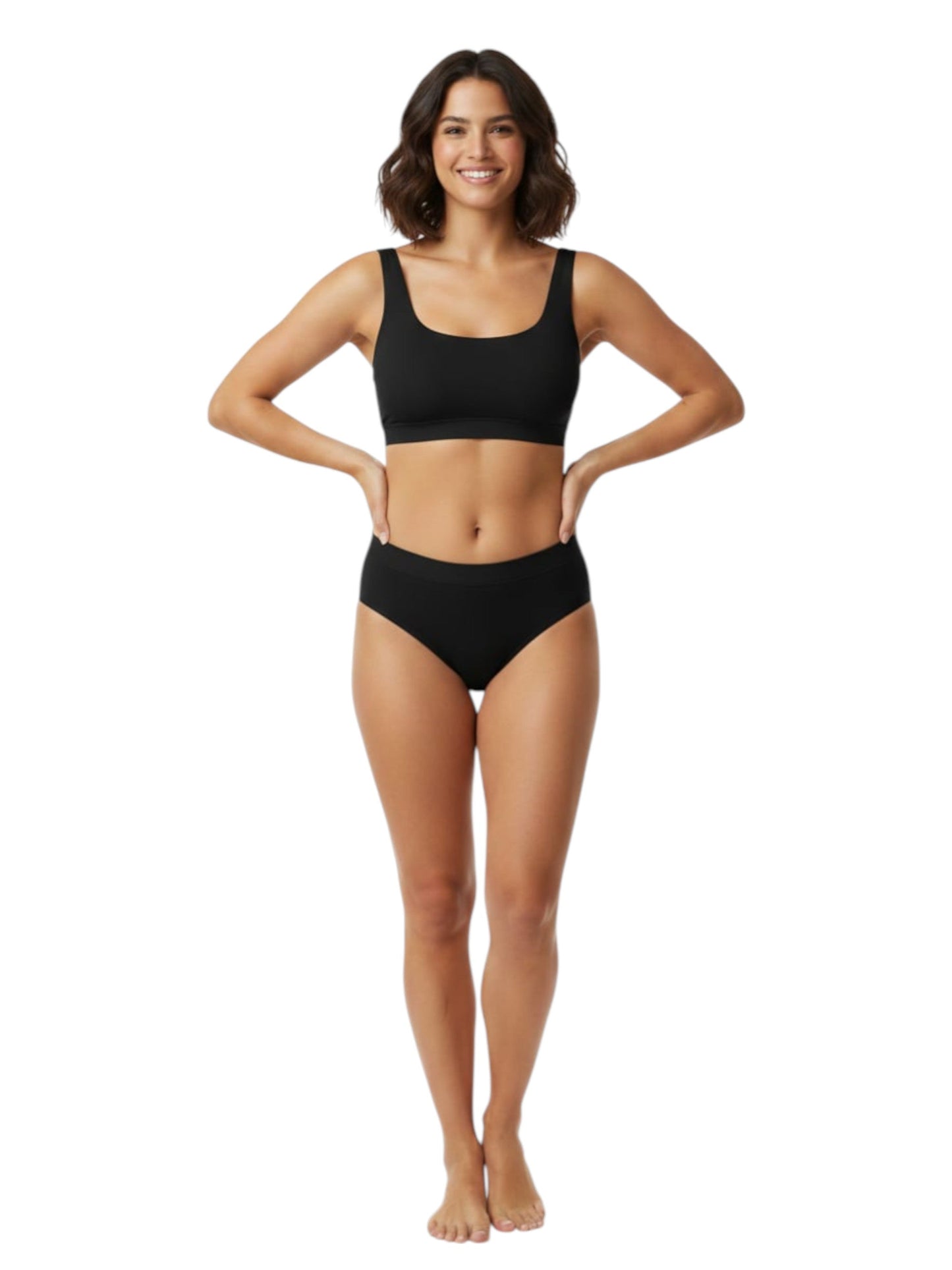 Women's Ribbed Thongs,Black