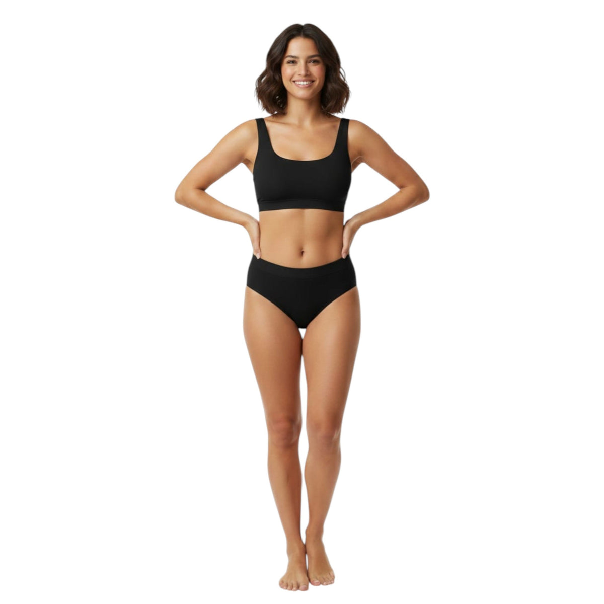 Women's Ribbed Thongs,Black