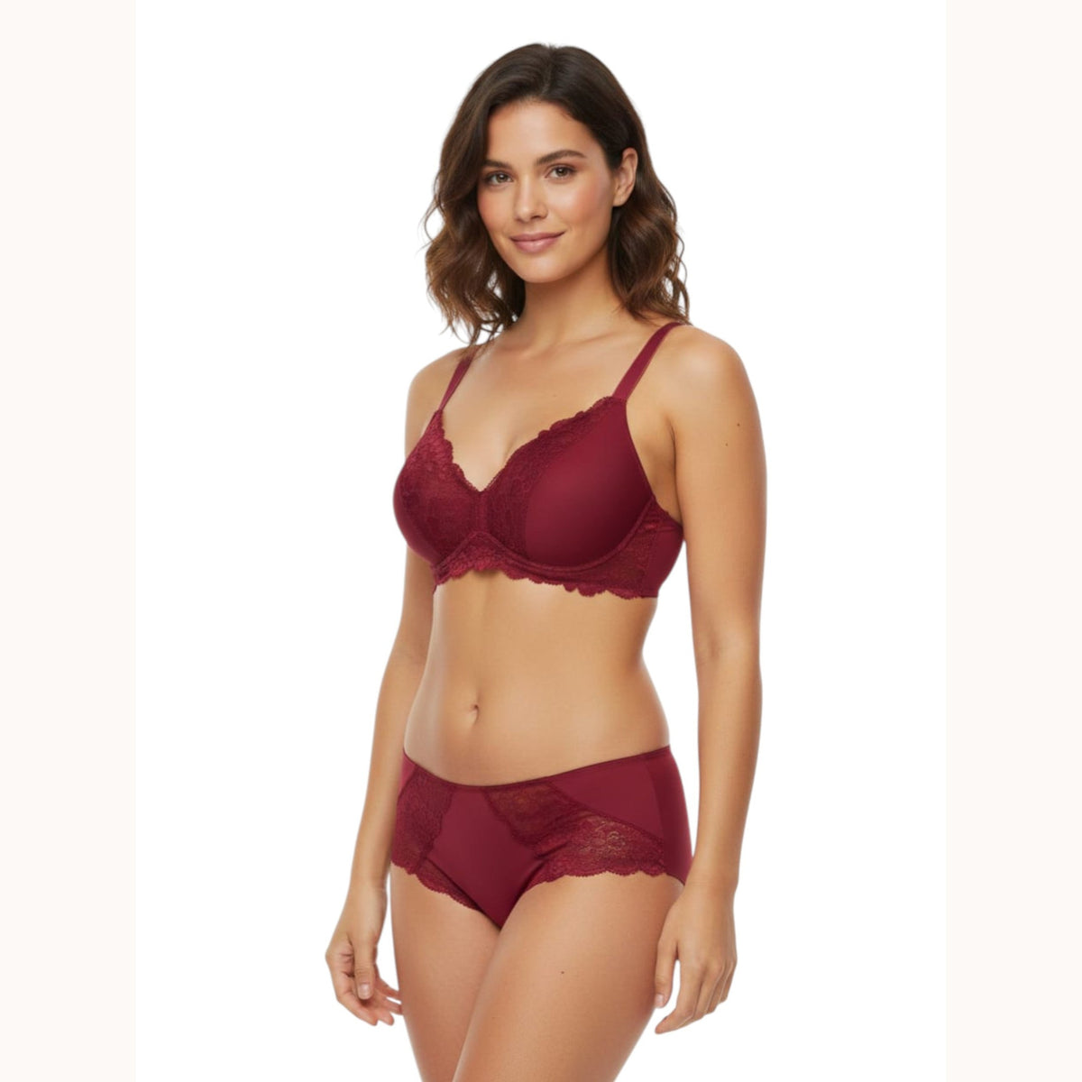 Women's Lace Bra,Burgundy