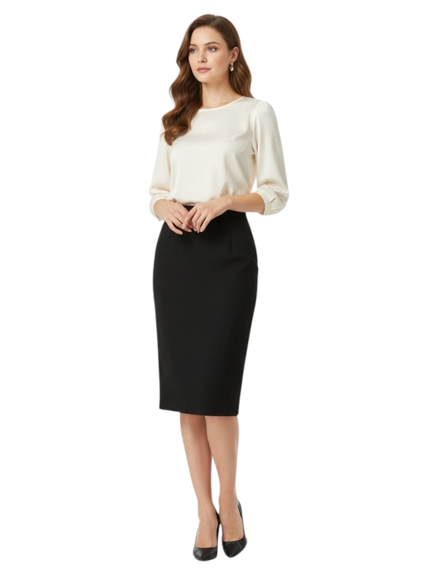 Women's Plain Solid Skirt,Black