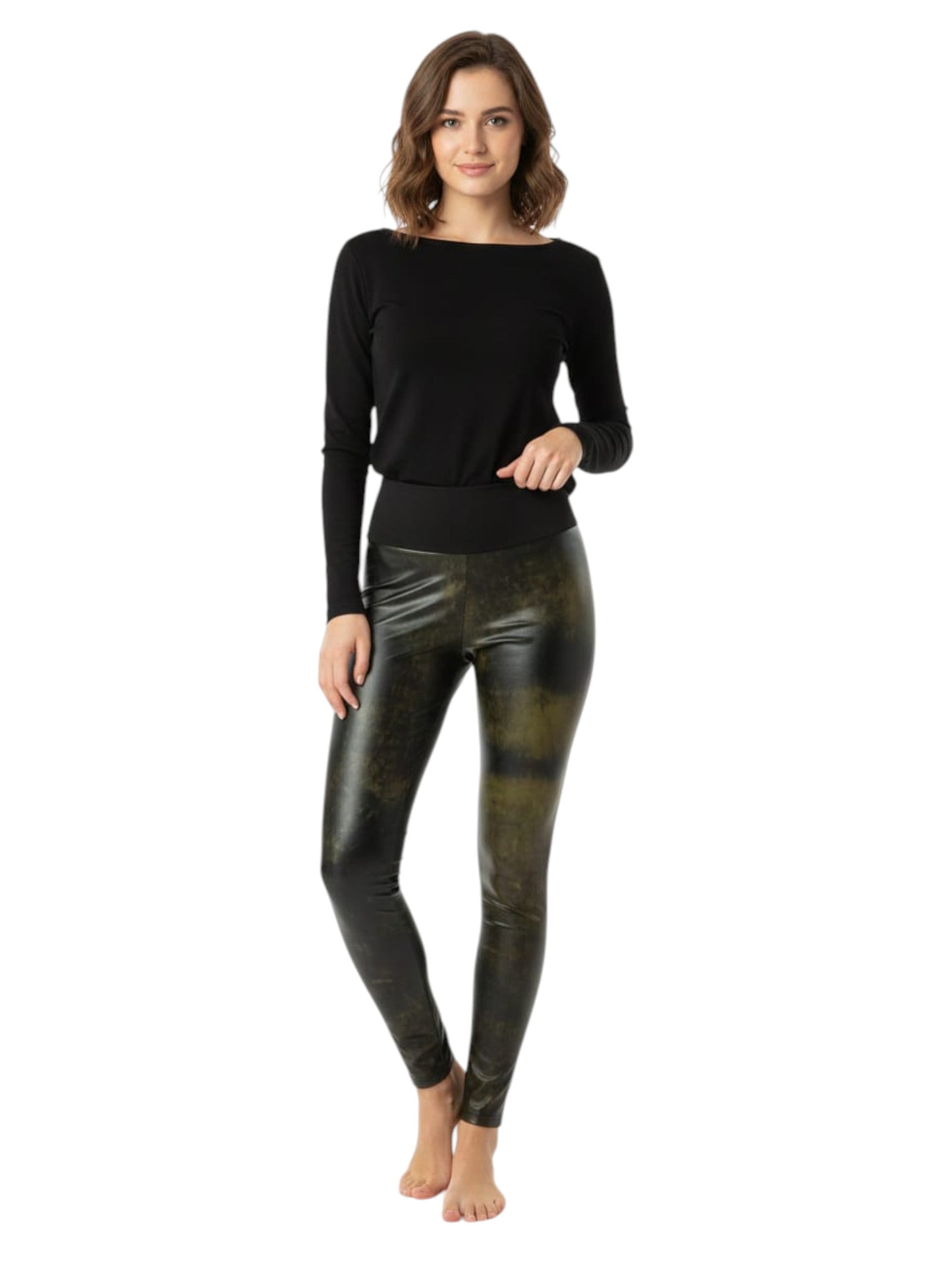 Women's Leather Legging,Multi